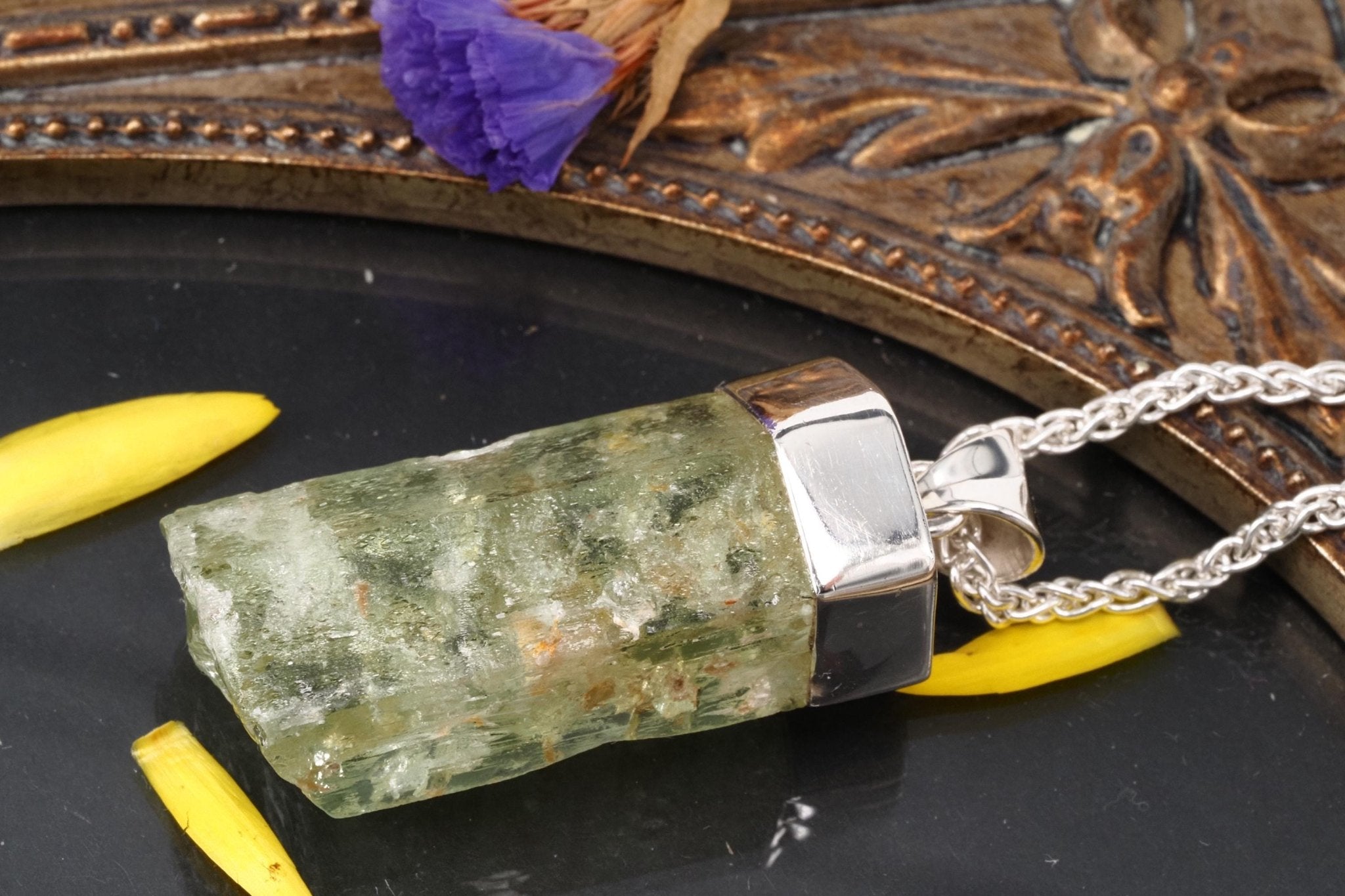 Heliodor Anhänger Silber Brasilien 43mm Länge mit Öse