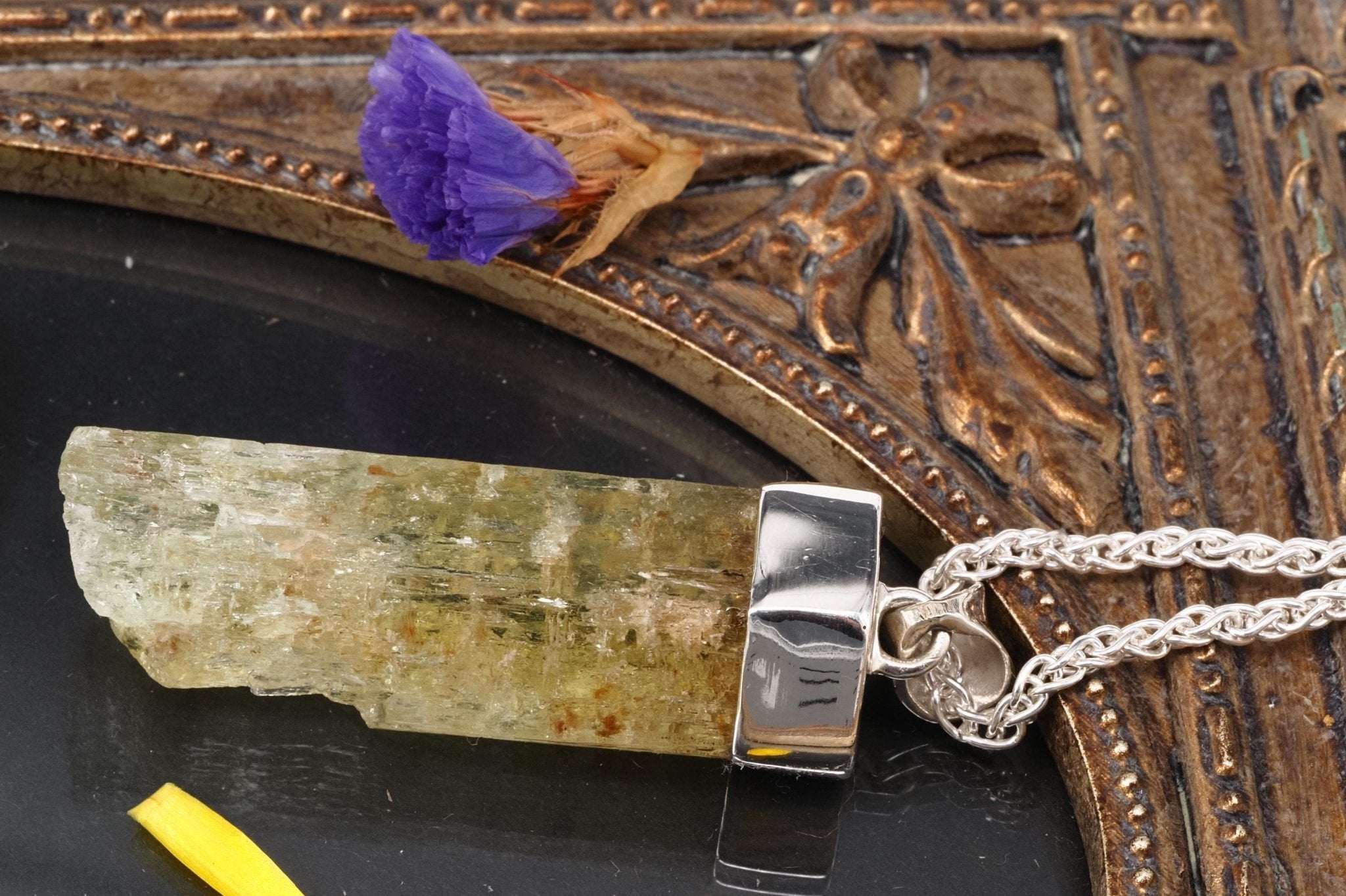 Heliodor Anhänger Silber Brasilien 50mm Länge mit Öse