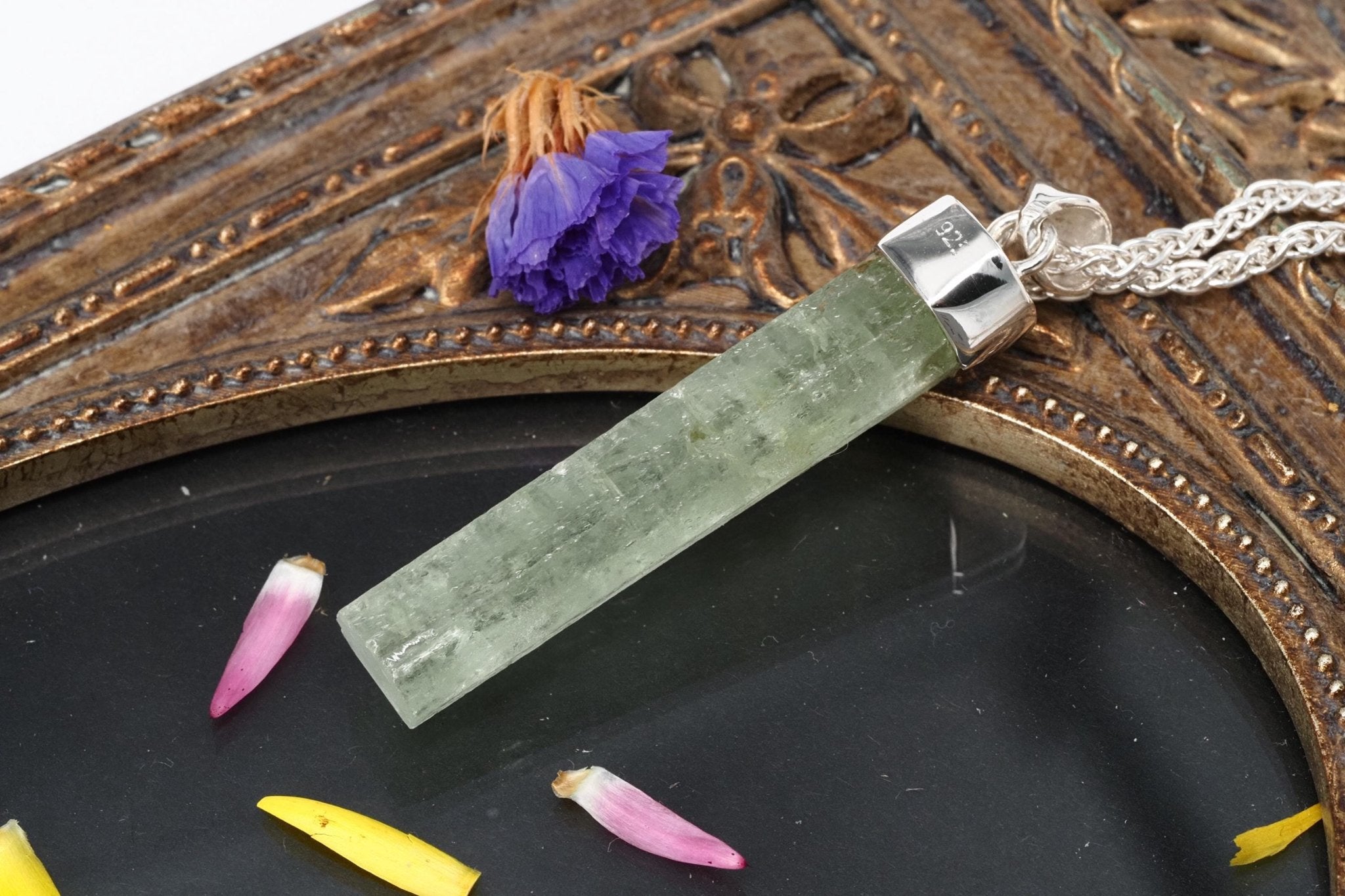 Heliodor Anhänger Silber Brasilien 53mm Länge mit Öse