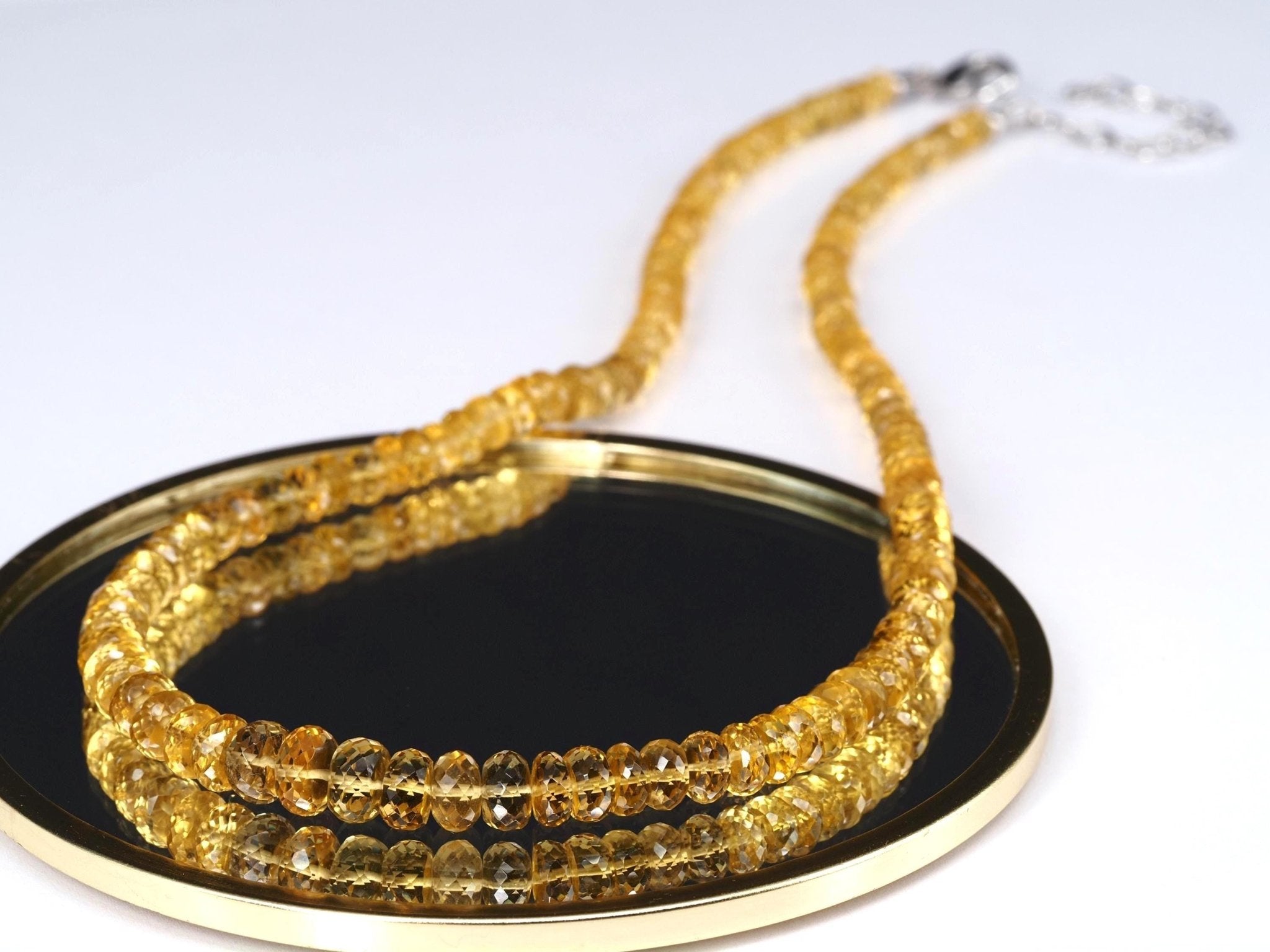 Heliodor Kette 100% Gold Beryll Edelsteinkette in bester Qualität