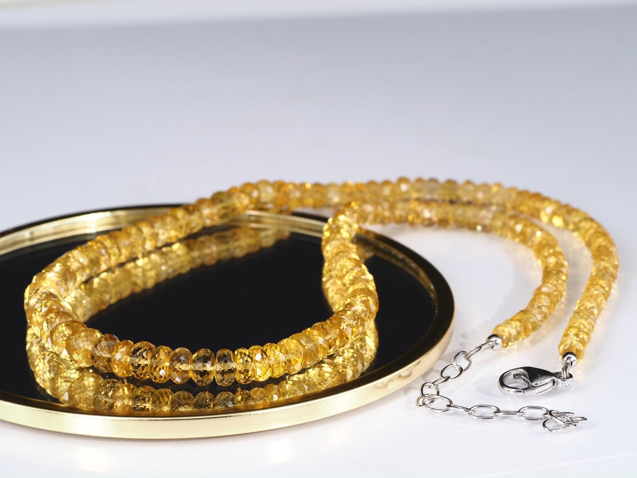 Heliodor Kette 100% Gold Beryll Edelsteinkette in bester Qualität