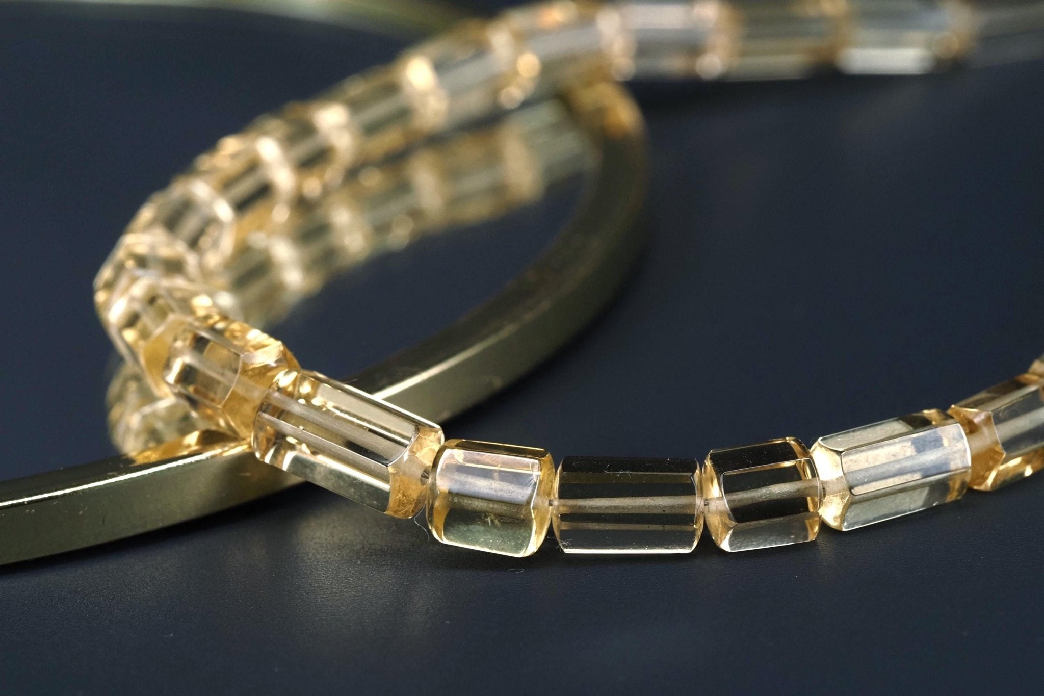 Heliodor Kette aus polierten Kristallen mit Silberverschluss