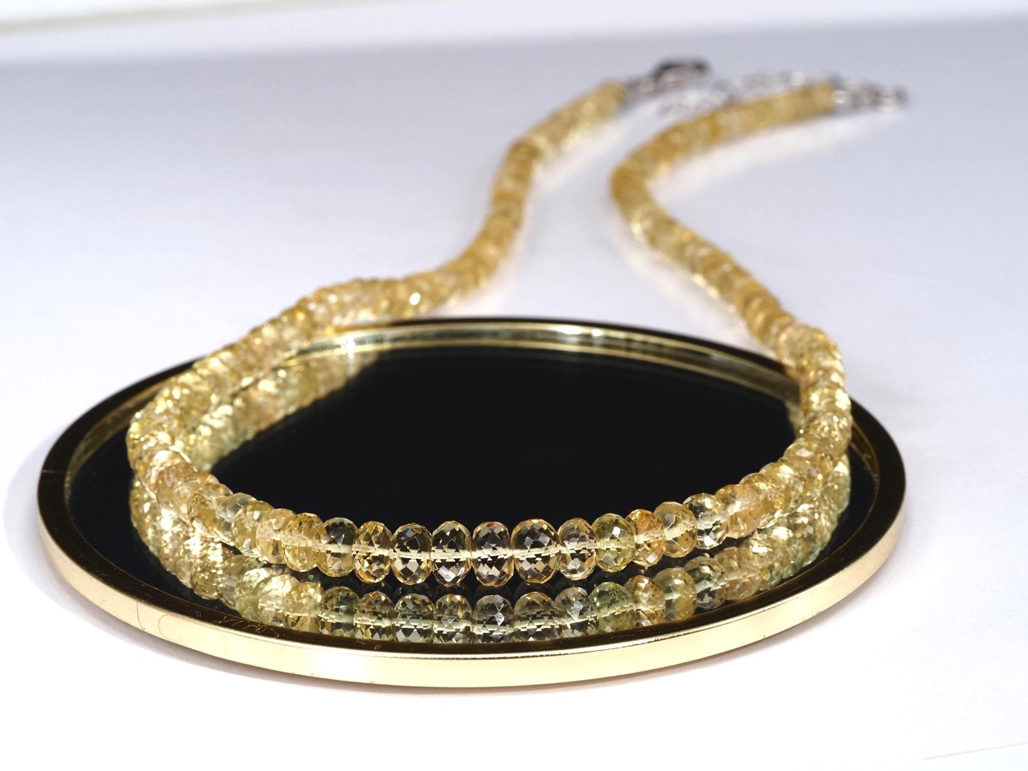 Heliodor Kette facettiert – Goldberyll Halskette mit 925 Silber