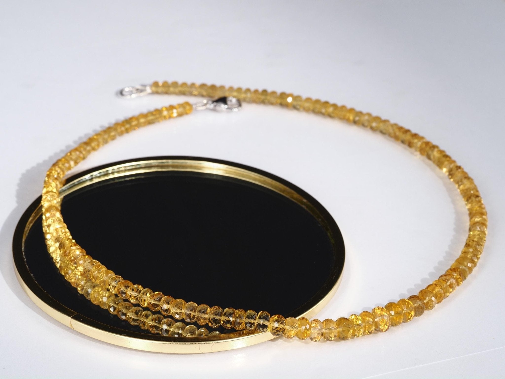 Heliodor Kette facettiert – natürlicher Goldberyll in Top Qualität