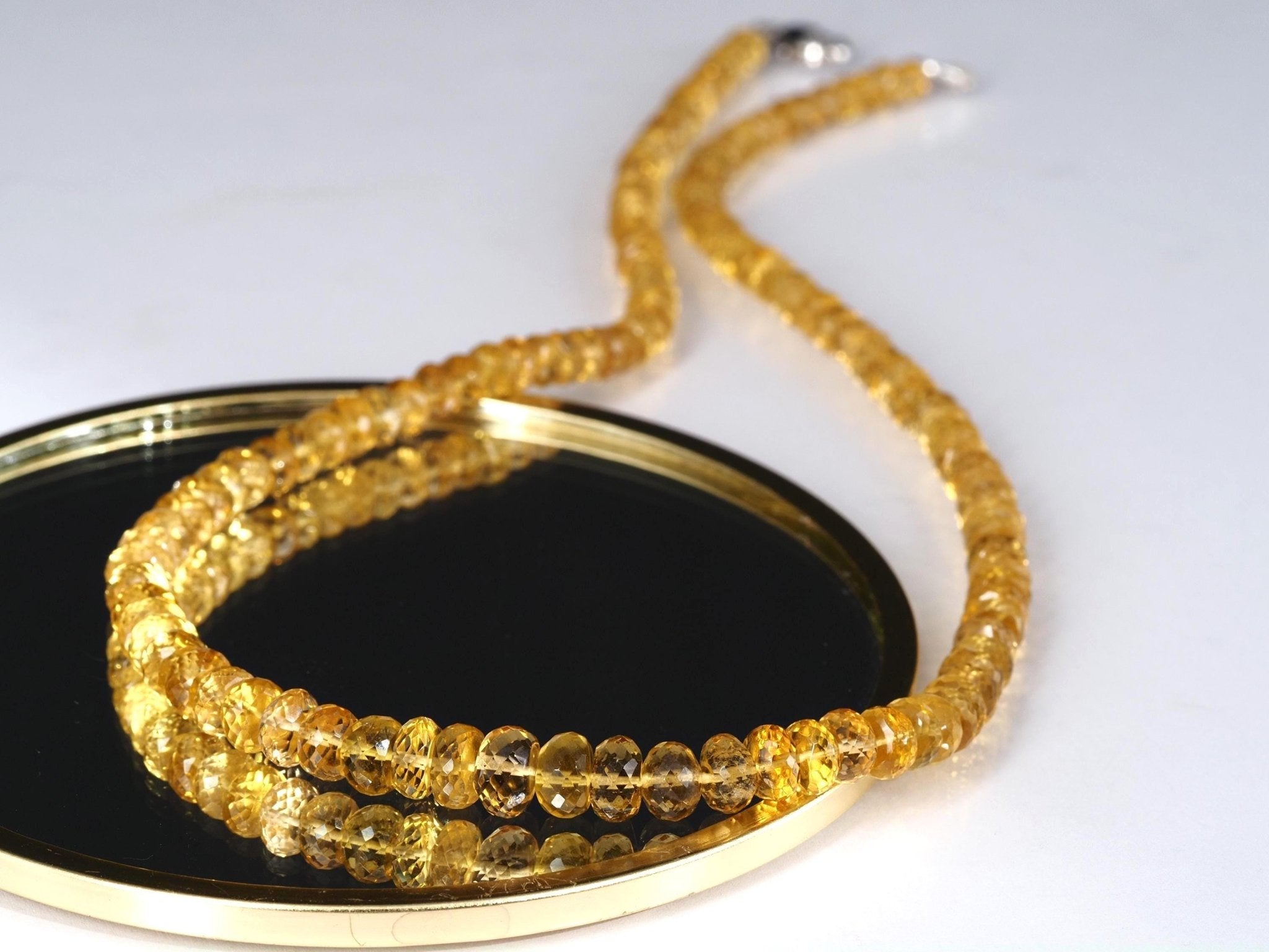 Heliodor Kette facettiert – natürlicher Goldberyll in Top Qualität