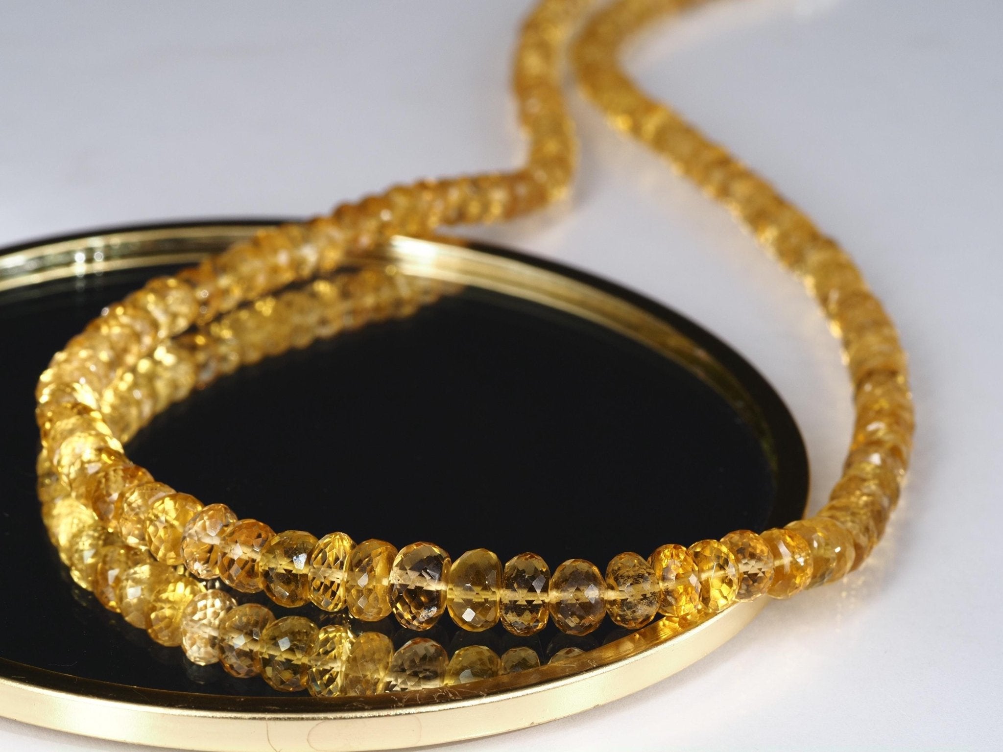 Heliodor Kette facettiert – natürlicher Goldberyll in Top Qualität