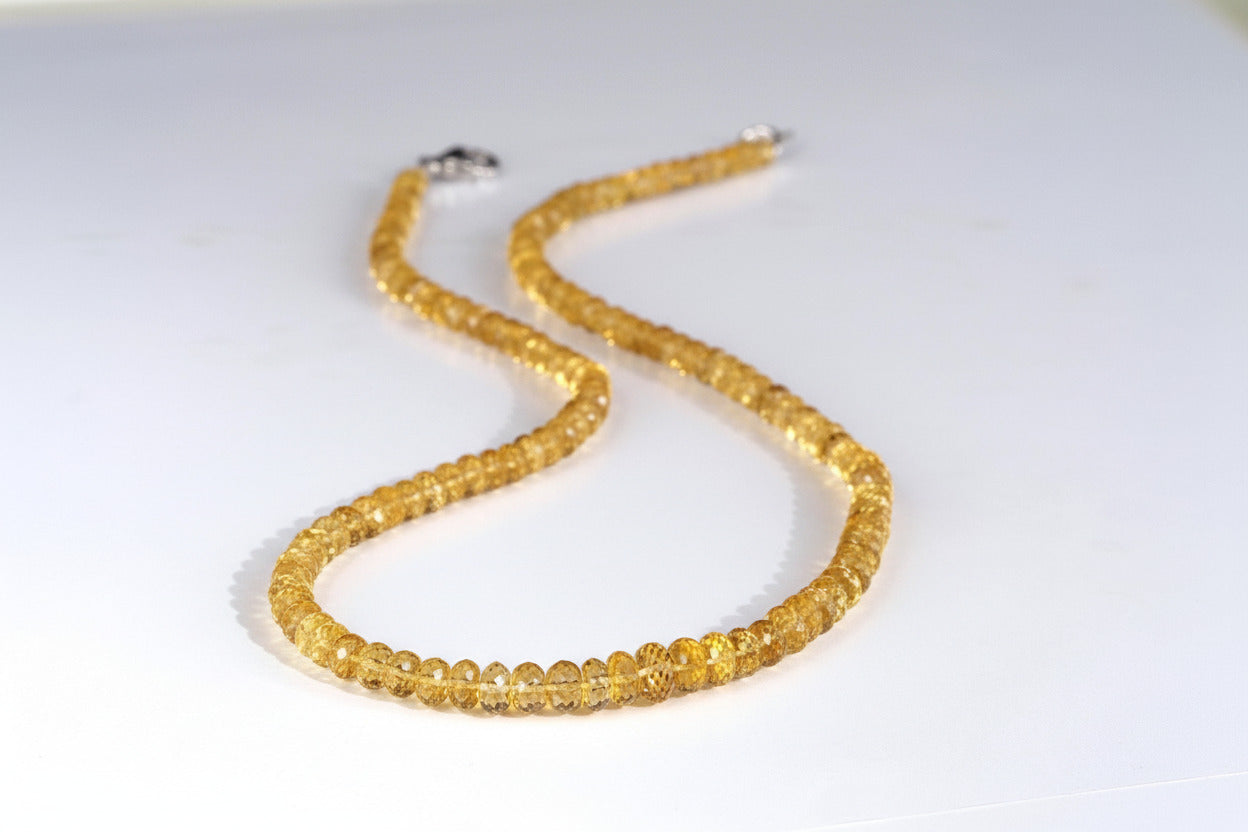 Heliodor Kette facettiert – natürlicher Goldberyll in Top Qualität