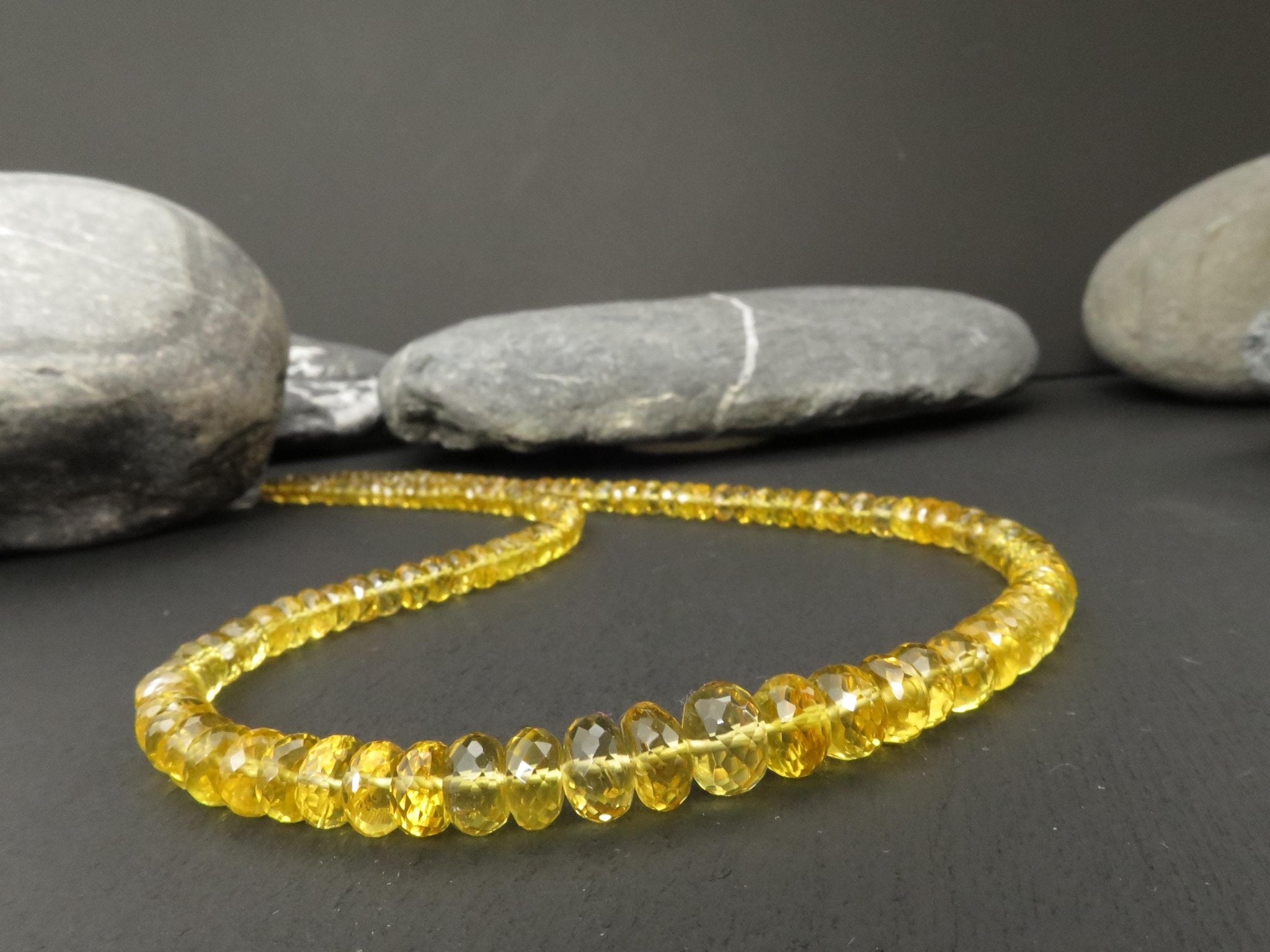 Heliodor Kette Gold Beryll 46cm gelbe Edelsteinkette