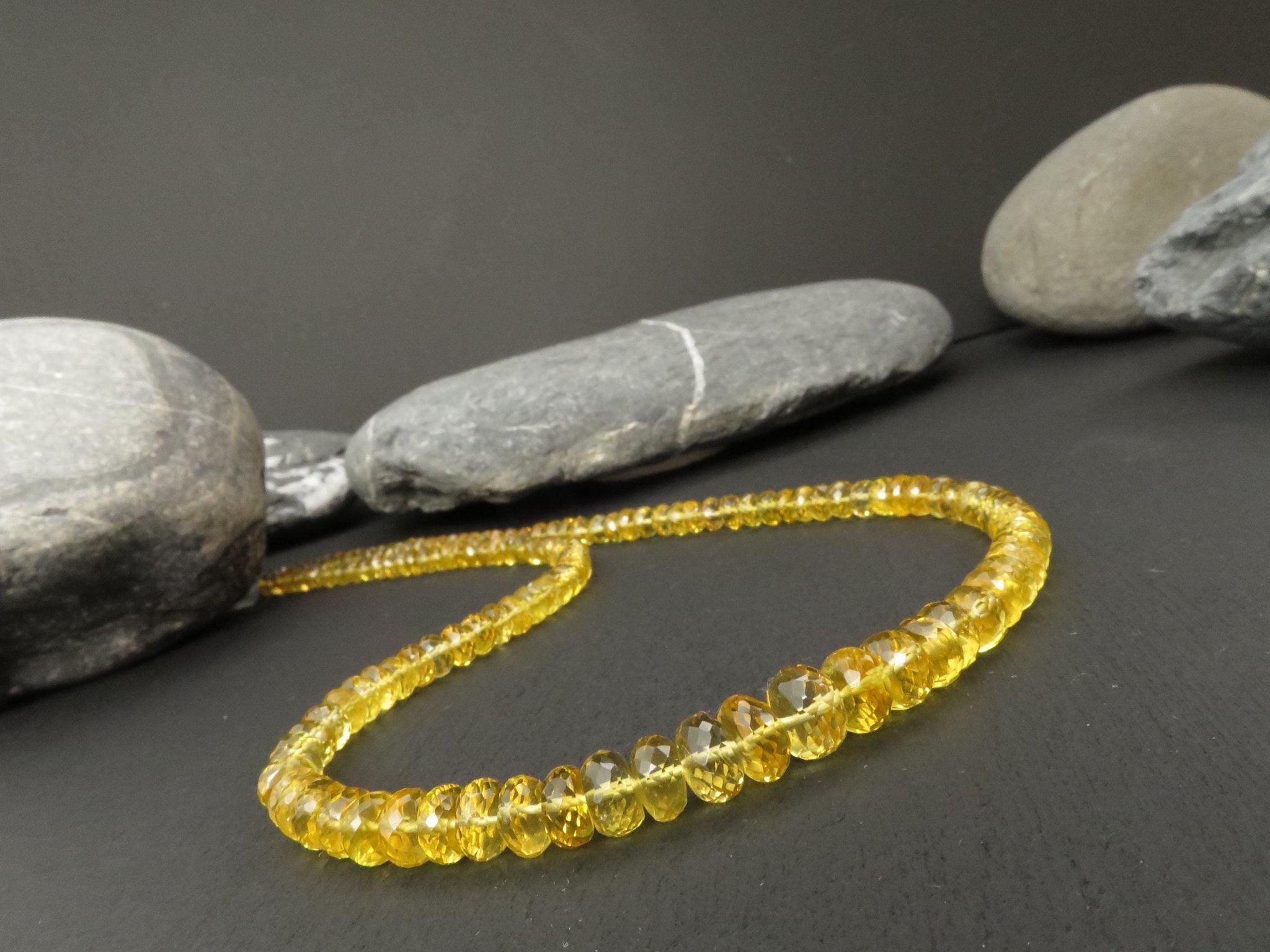 Heliodor Kette Gold Beryll 46cm gelbe Edelsteinkette