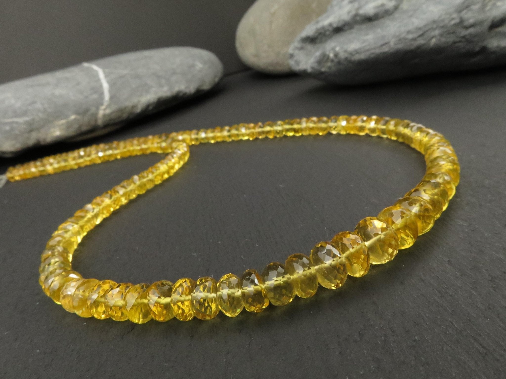 Heliodor Kette Gold Beryll 46cm gelbe Edelsteinkette