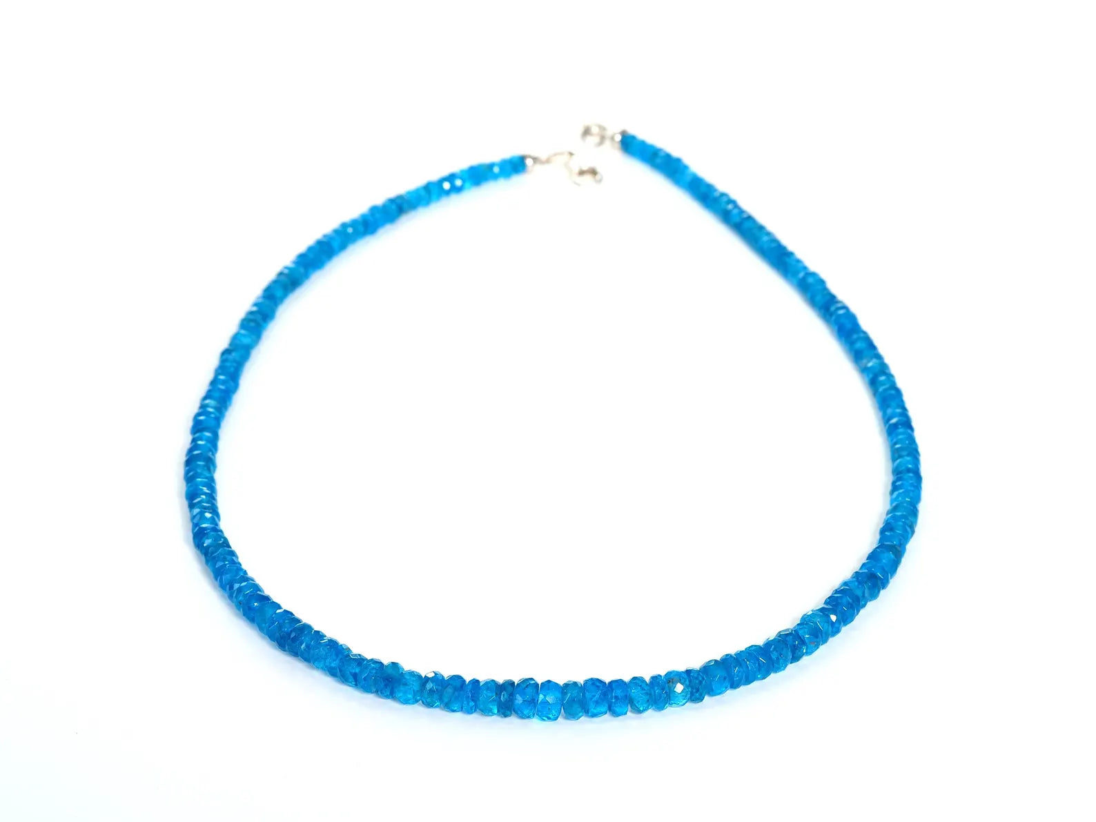Neon Apatit Kette in Top Qualität mit 925 Silber Verschluss - elstardesign