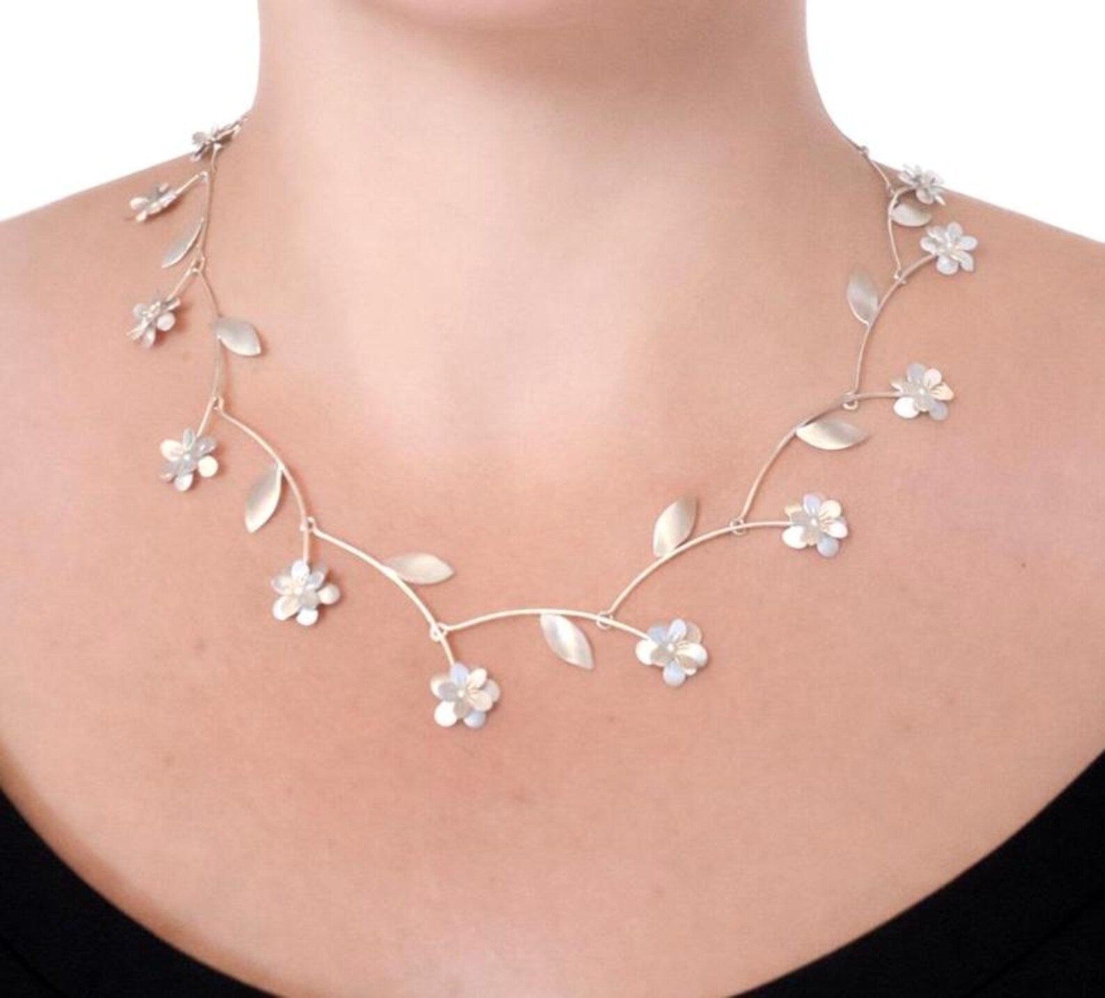 Sterling silver chain 43cm solid daisy chain