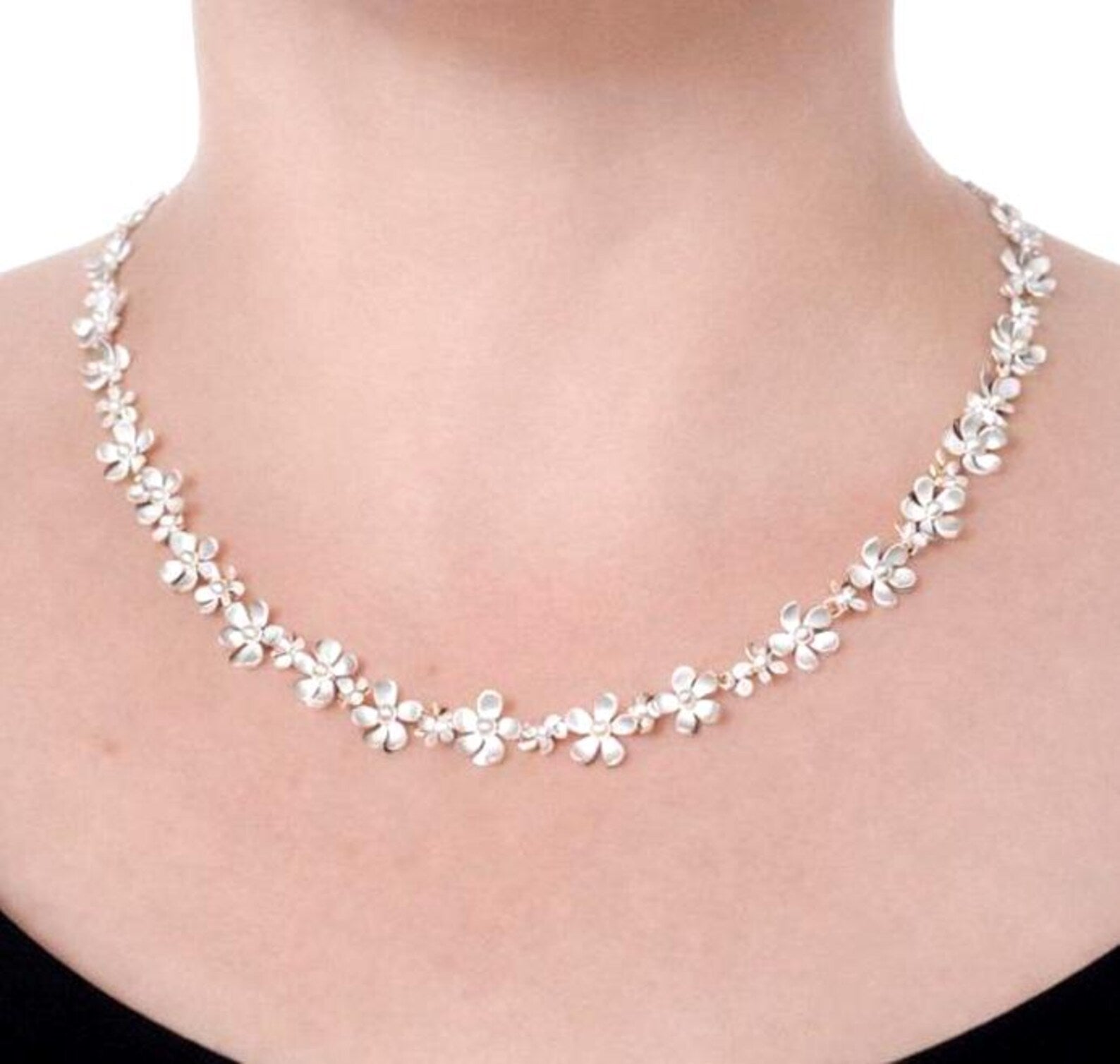 Sterling silver chain 44cm solid bangle statement