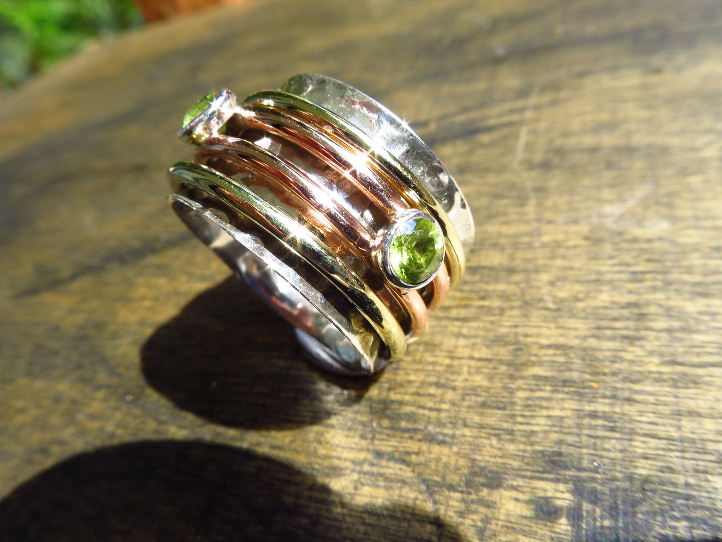 Spinner Ring Peridot Gr10 Silber Meditation Entspannung Geburtstag Edelstein Weihnachts Geschenk Sterling Silber Freundschaft geschenk