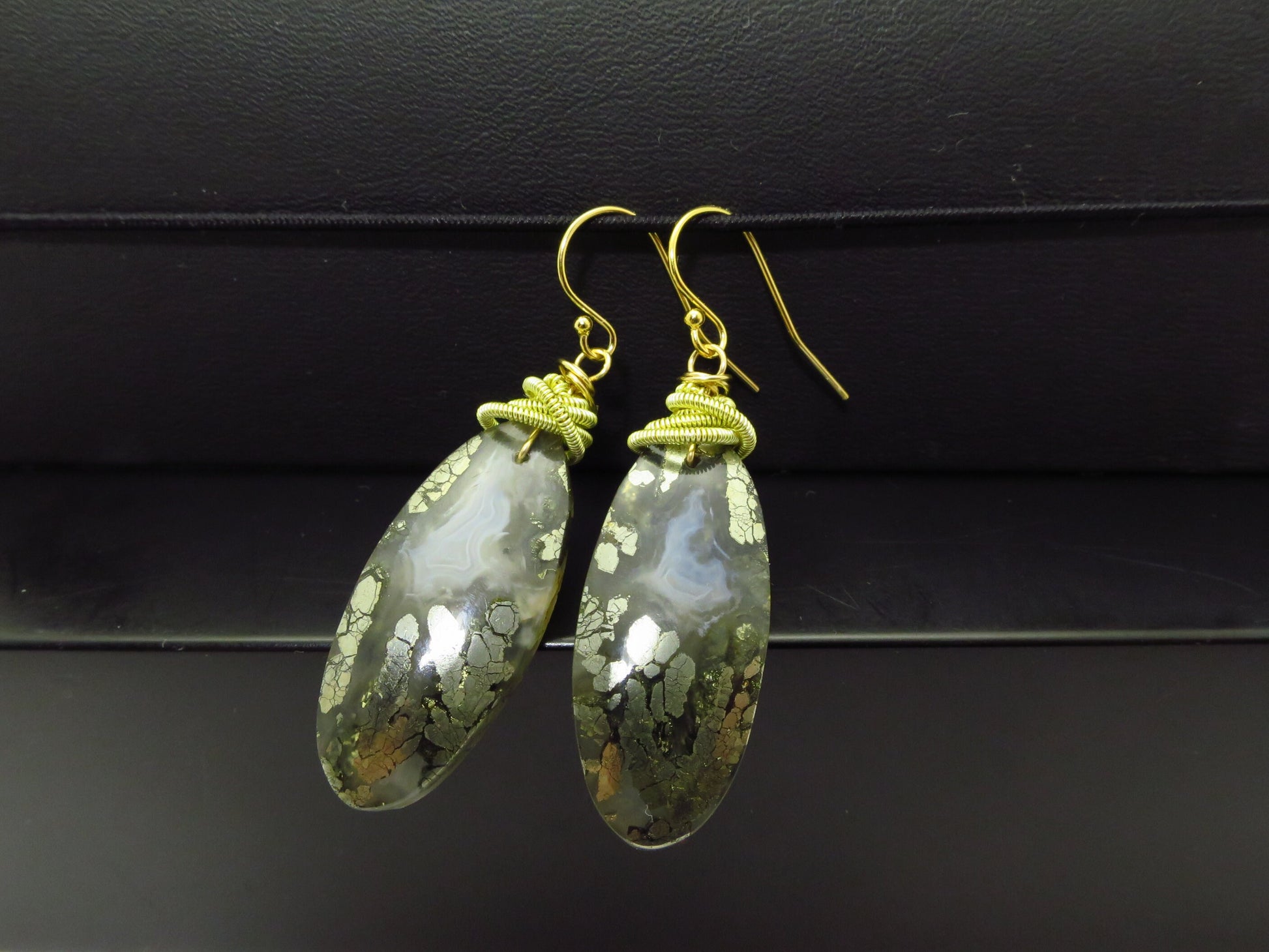 Unique earrings Marcasite quartz gemstones gold filled ear hooks unique earrings long Drops handmade unique gem earrings