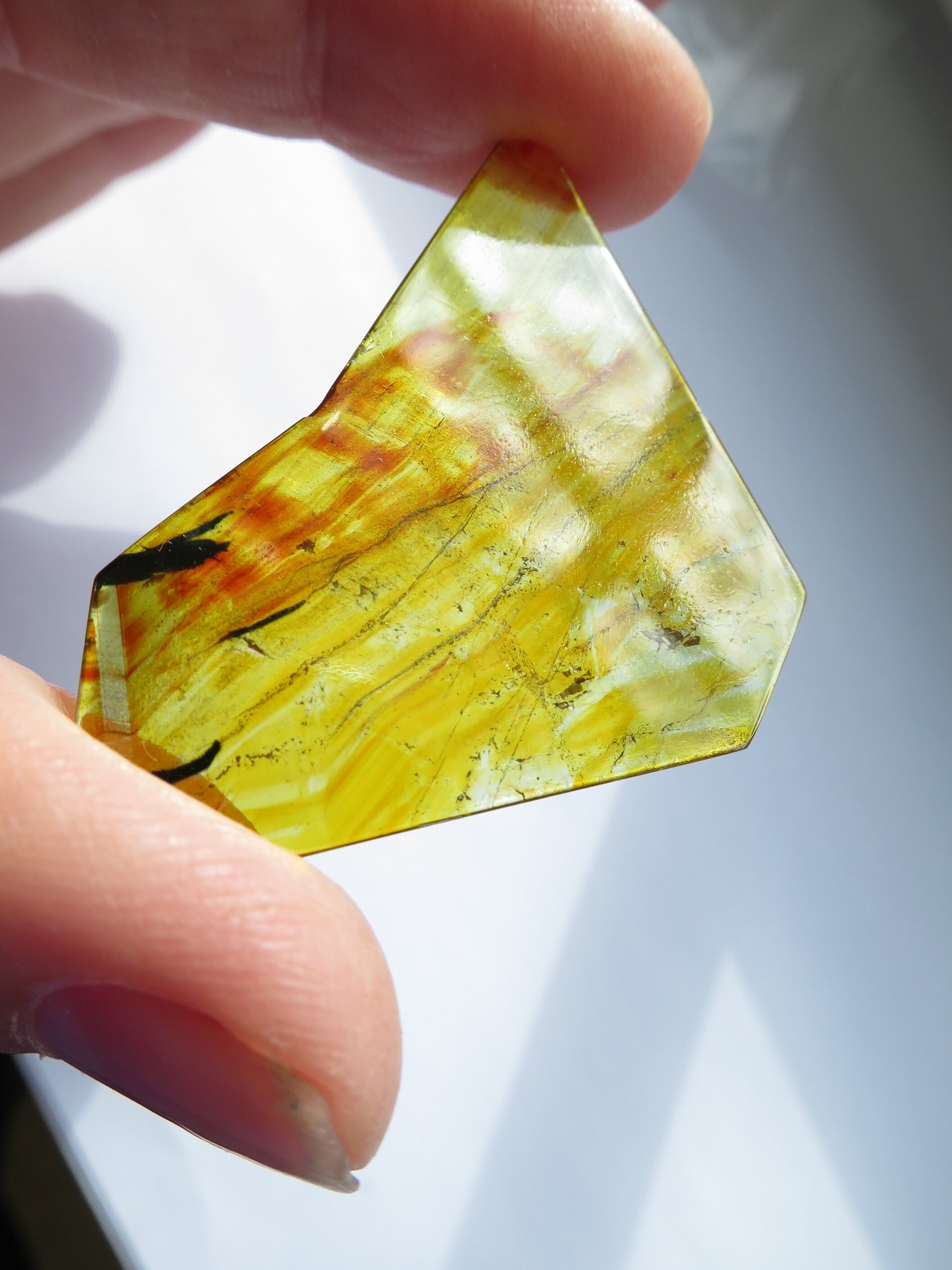 Sphalerit SC4 Slice Fantastic Rarity Genuine Sphalerite Natural Stone Slice from Spain Mina Las Manfora gem yellow honey color