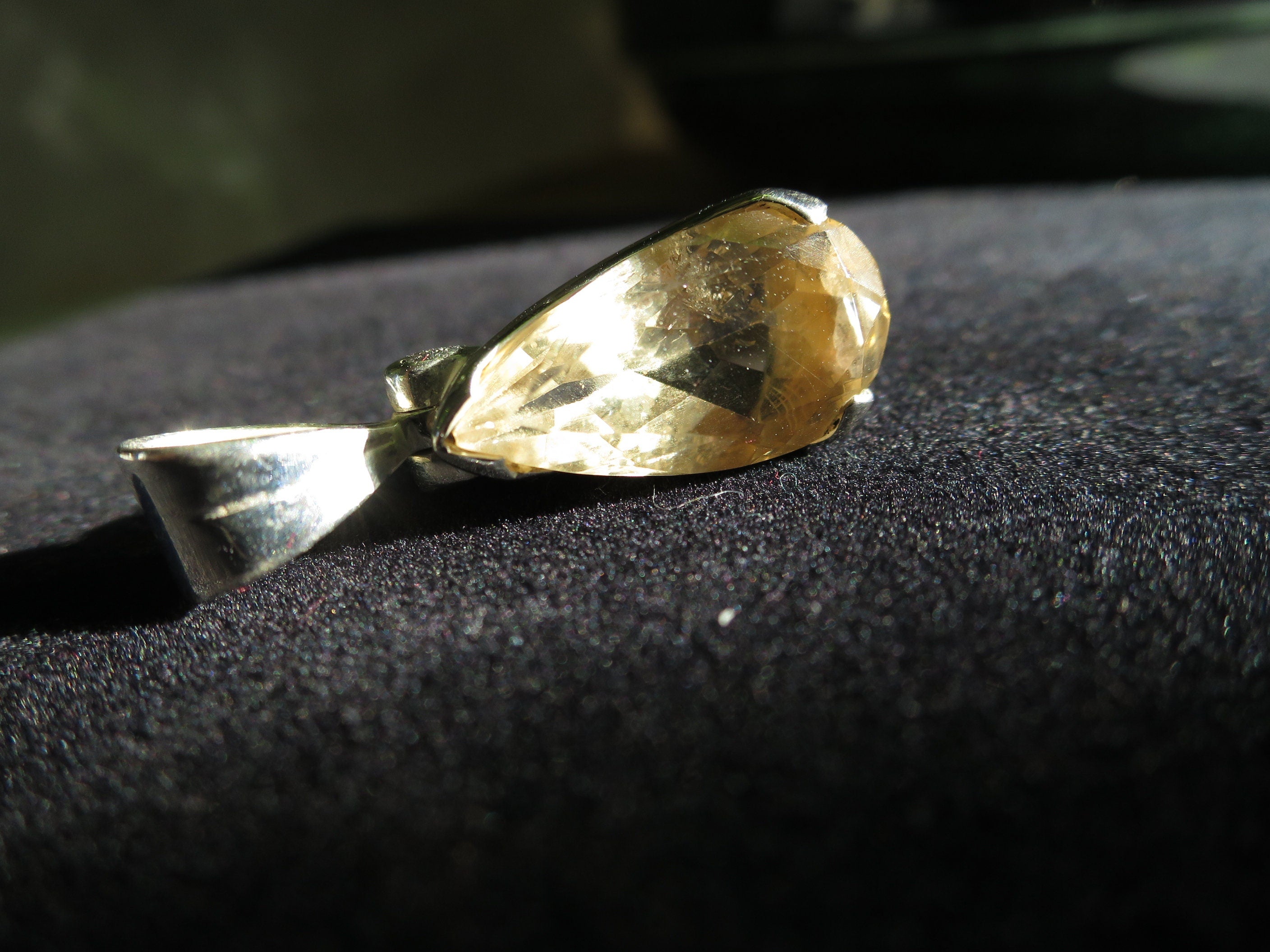 Citrin Anhänger unbehandelter Citrin Silber