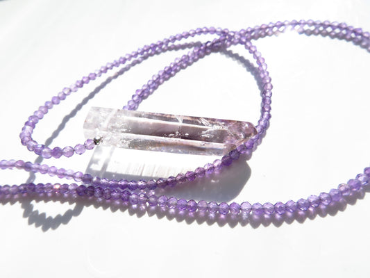 Halskette natürlichem Namibia-Amethyst. Natürlicher Kristall Sterlingsilber facettierter Amethystperlen