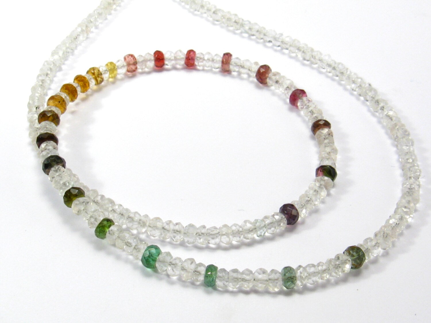 Bunte Topas - Turmalin Regenbogen Kette, Chakra Edelstein Kette