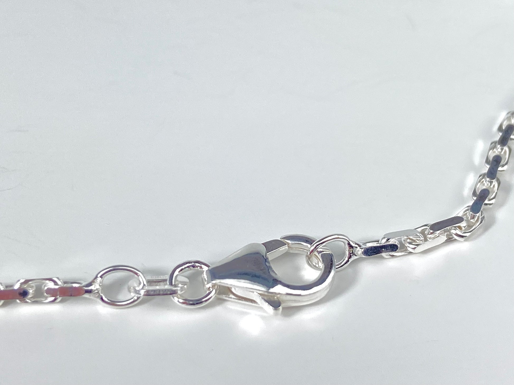 Sterling Silber Kette 45cm schmaler Öse ideal für Anhänger 925 Silber Ankerkette unisex Durchmesser 2mm