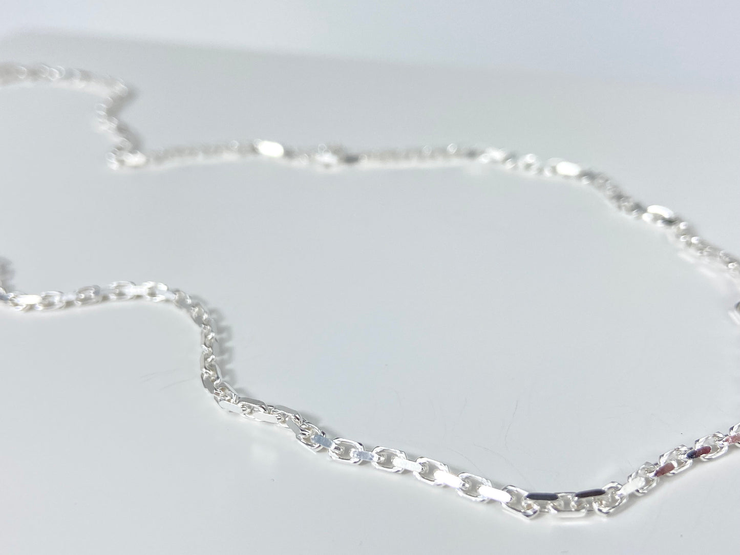 Sterling Silber Kette 42cm schmaler Öse ideal für Anhänger 925 Silber Ankerkette unisex Durchmesser 2mm