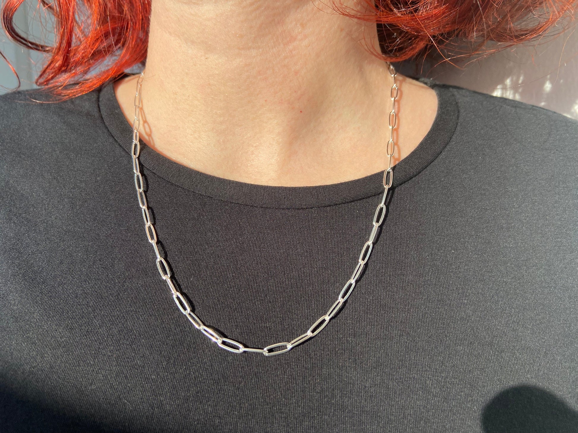 Sterling Silber Gliederkette 50cm Ankerkette 925 Silber unisex