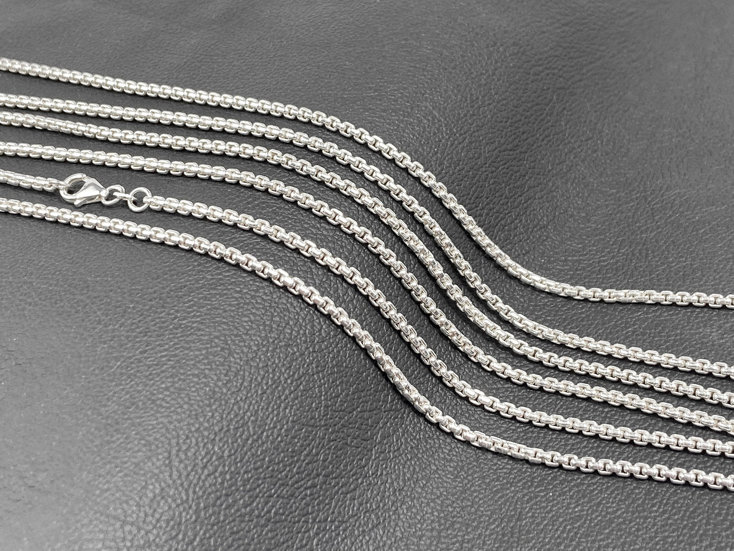 Sterling Silber Venezia Kette 50cm schmaler Öse ideal für Anhänger 925 Silber unisex Durchmesser 2.7mm