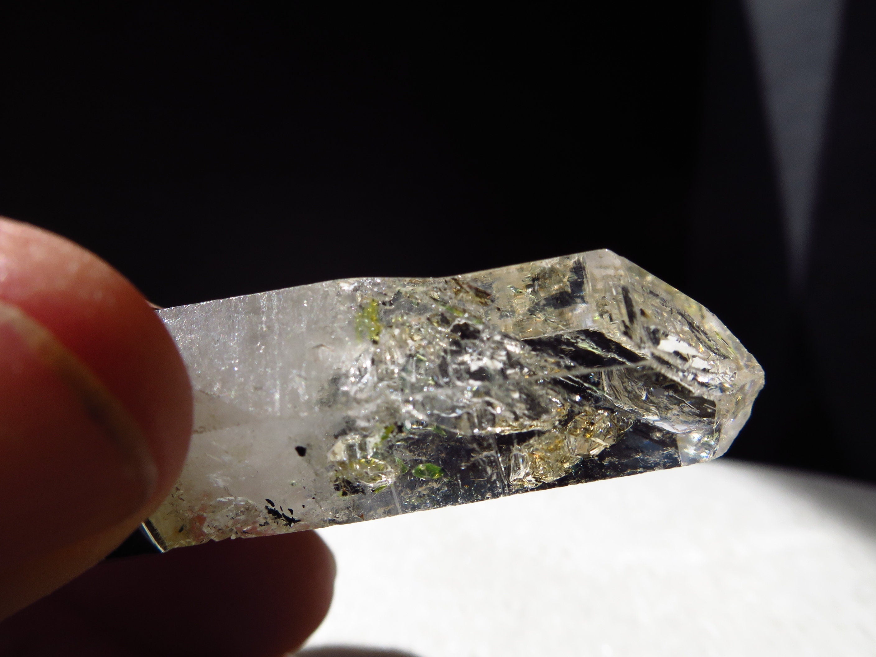 Firefly Petroleum Quarz Spitze als Anhänger in Silber