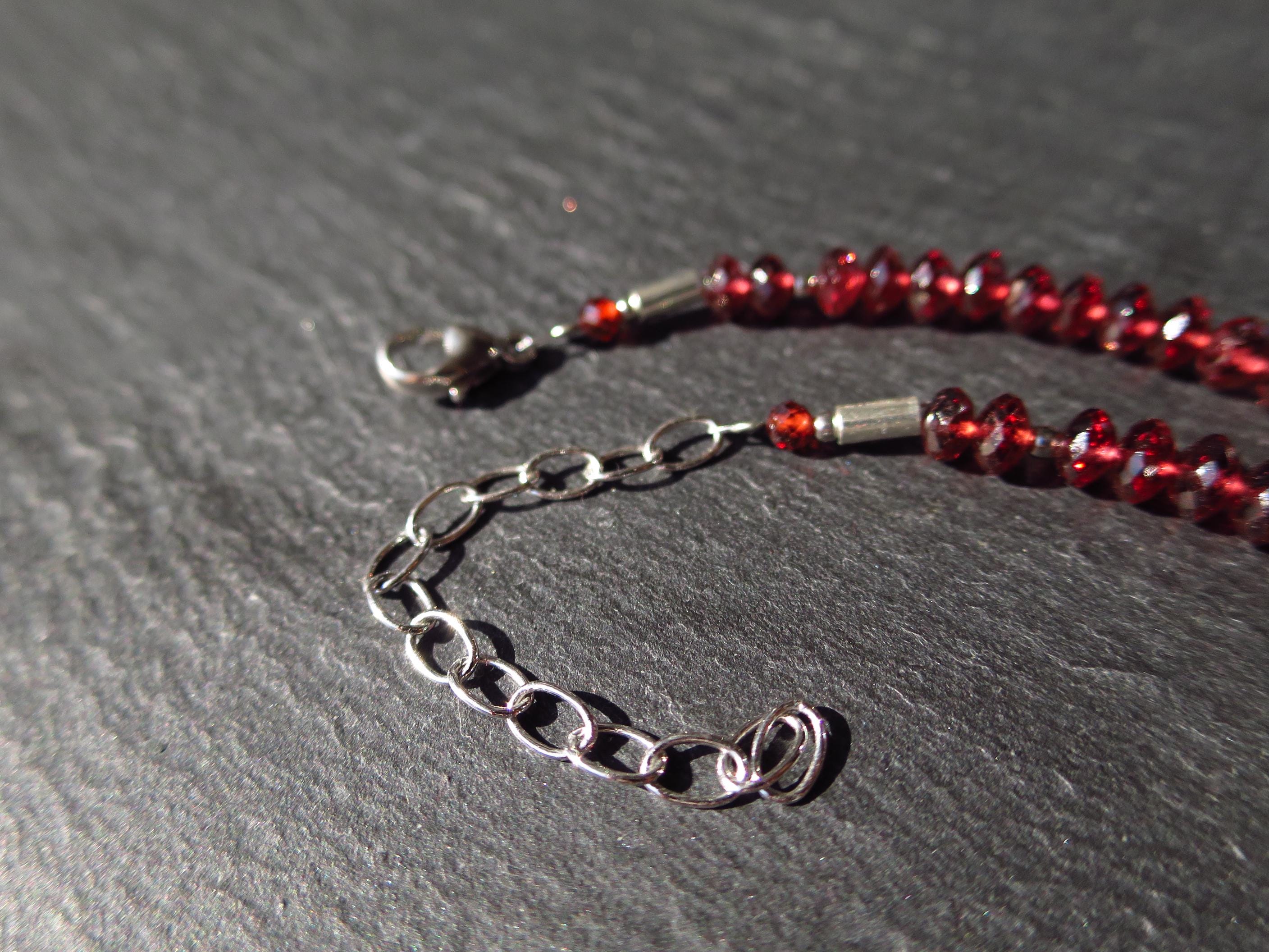 Mosambik Granat Halskette rotes Edelstein Herz Collier