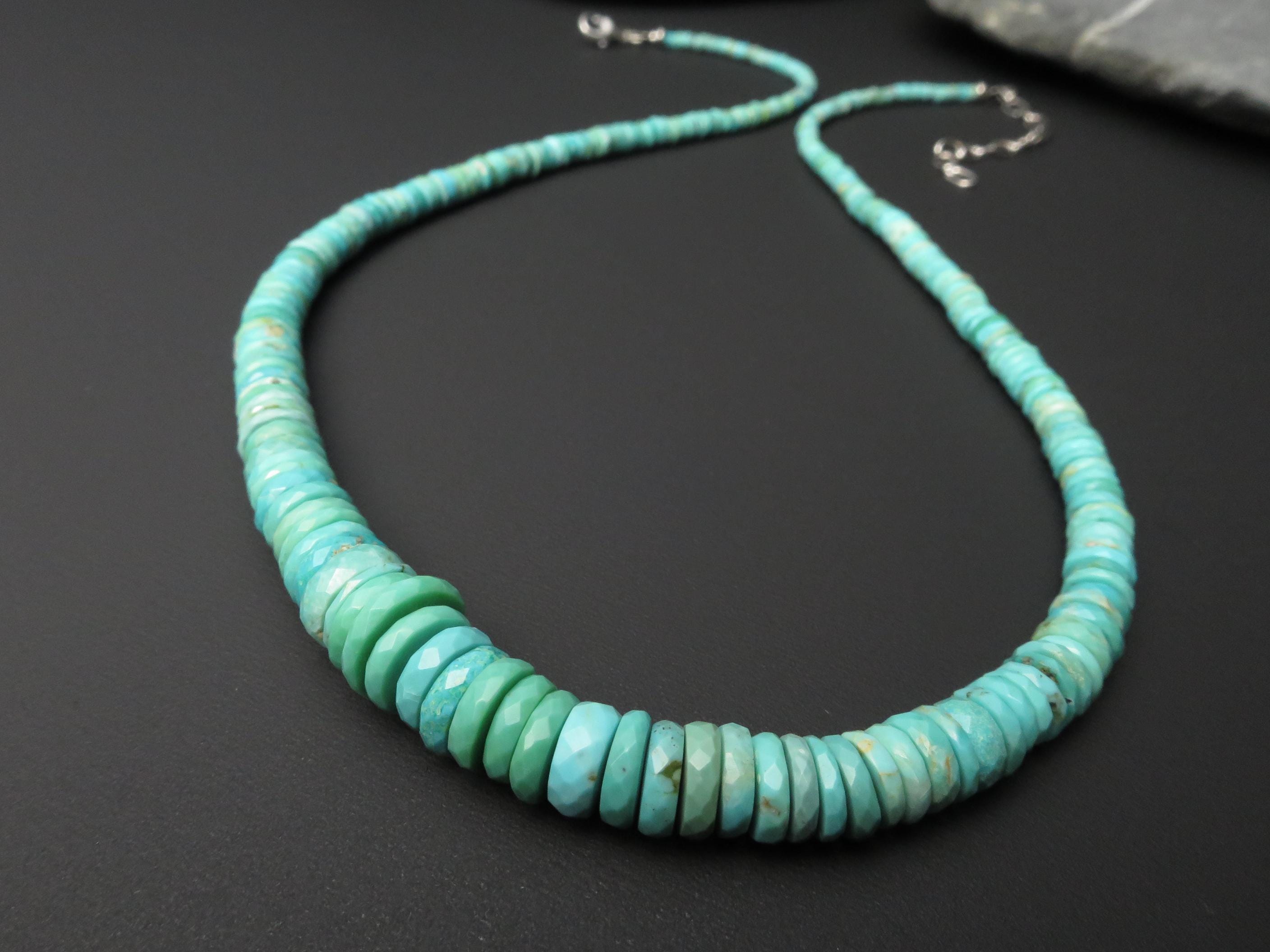 Arizona Türkis Kette aus natürlichem Türkis facettiert