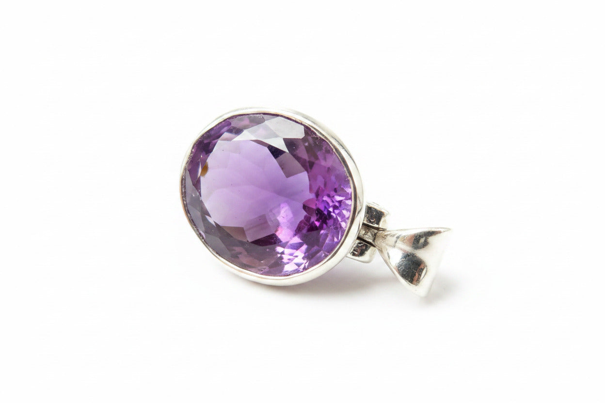 Amethyst Silber Anhänger lila Amethyst Natur Edelstein Amethyst Kettenanhänger lila Silber Anhänger Natur Amethyst Unikat