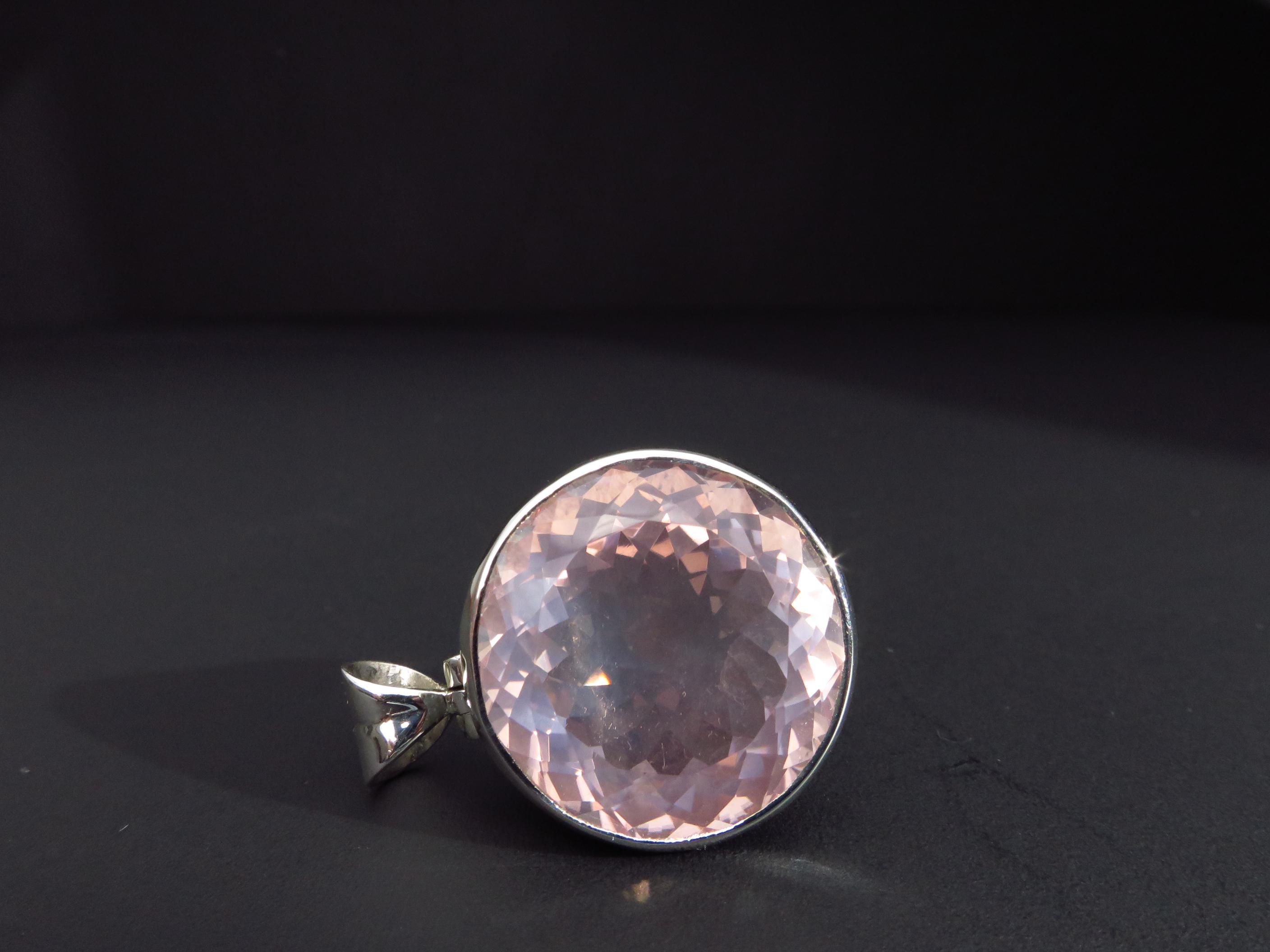 Rosenquarz Anhänger in Silber rosa Edelsteinanhänger
