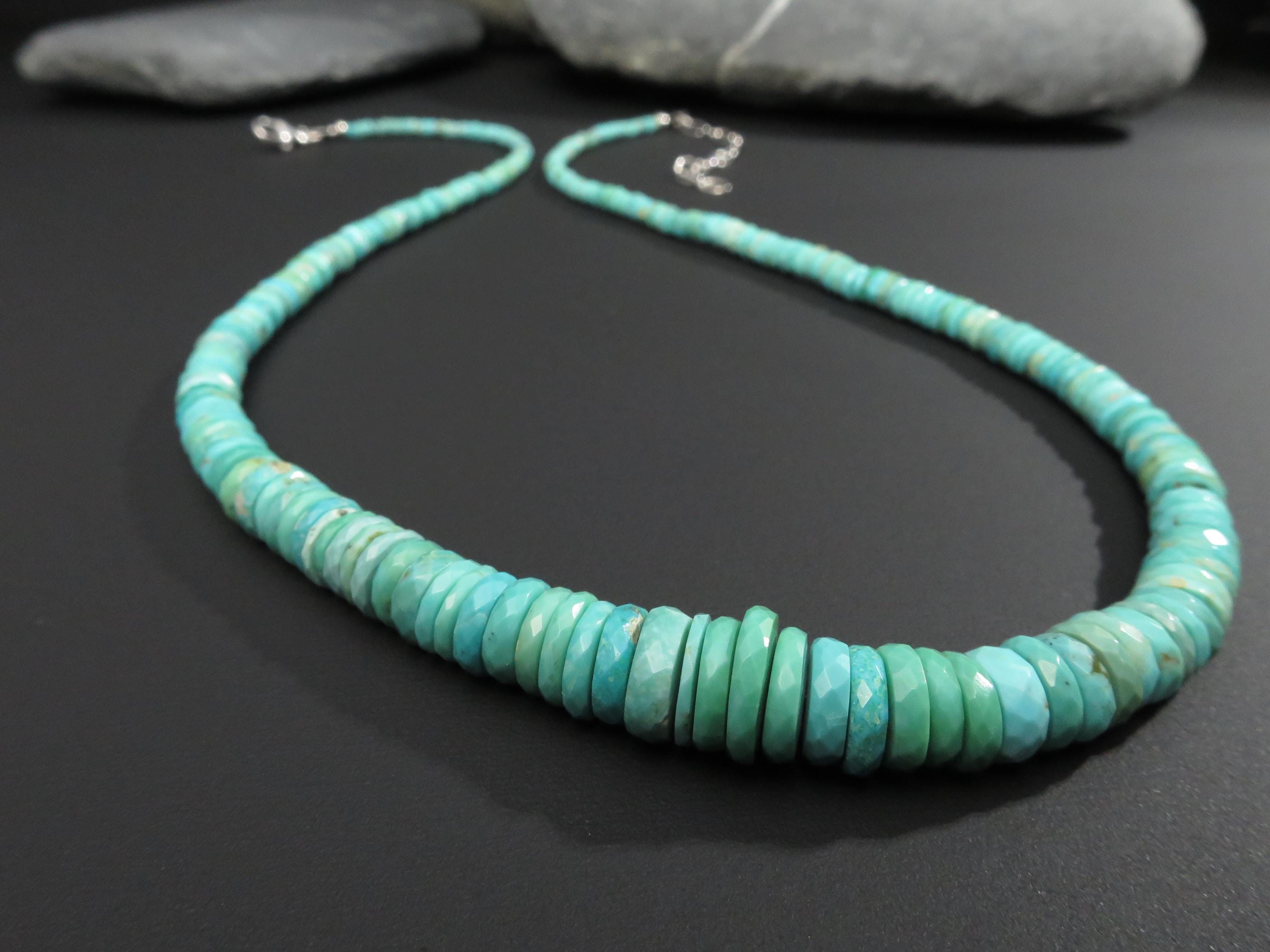 Arizona Türkis Kette aus natürlichem Türkis facettiert