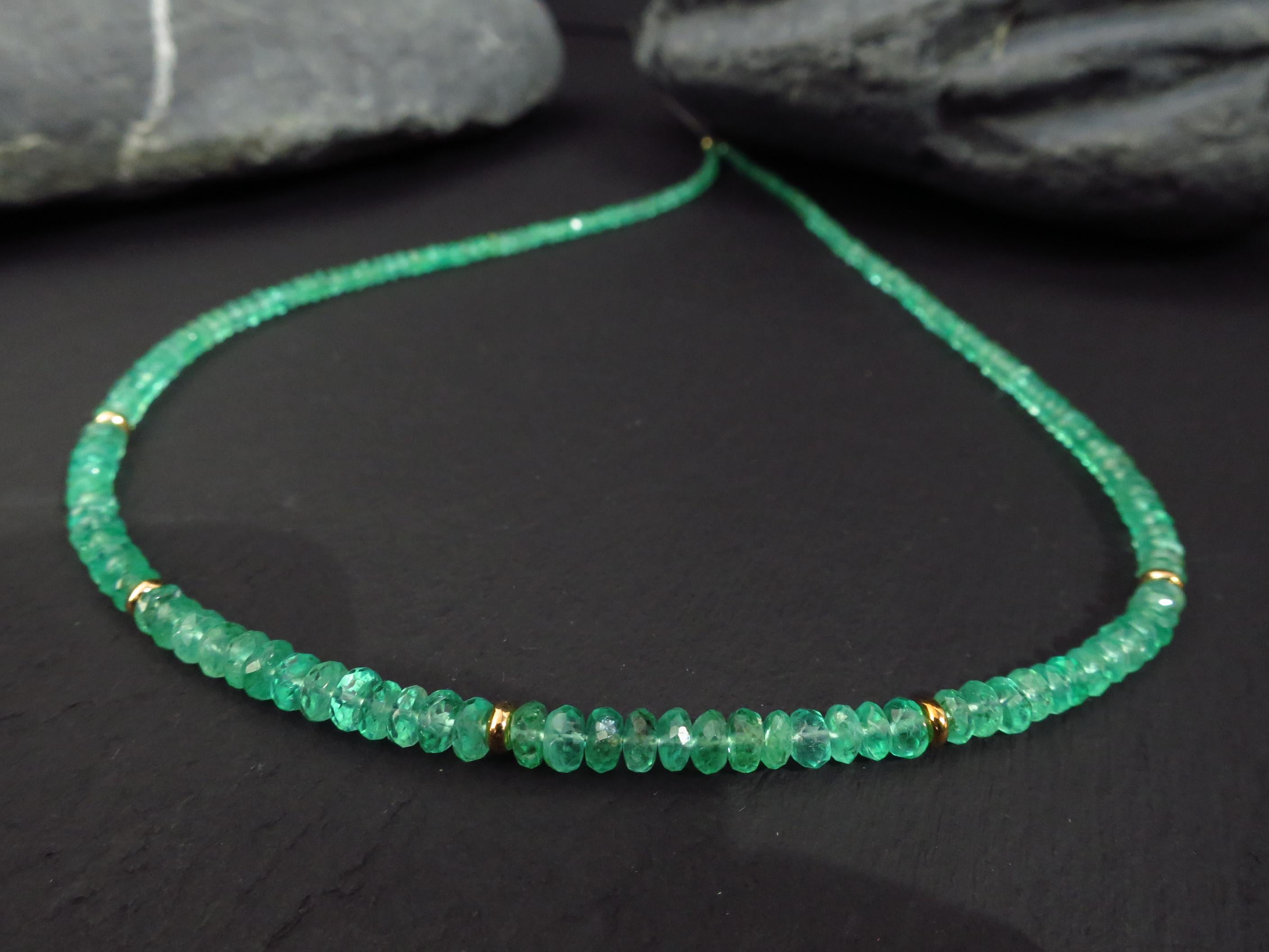 Smaragd Kette Kolumbien 9 Karat Gold Verschluss