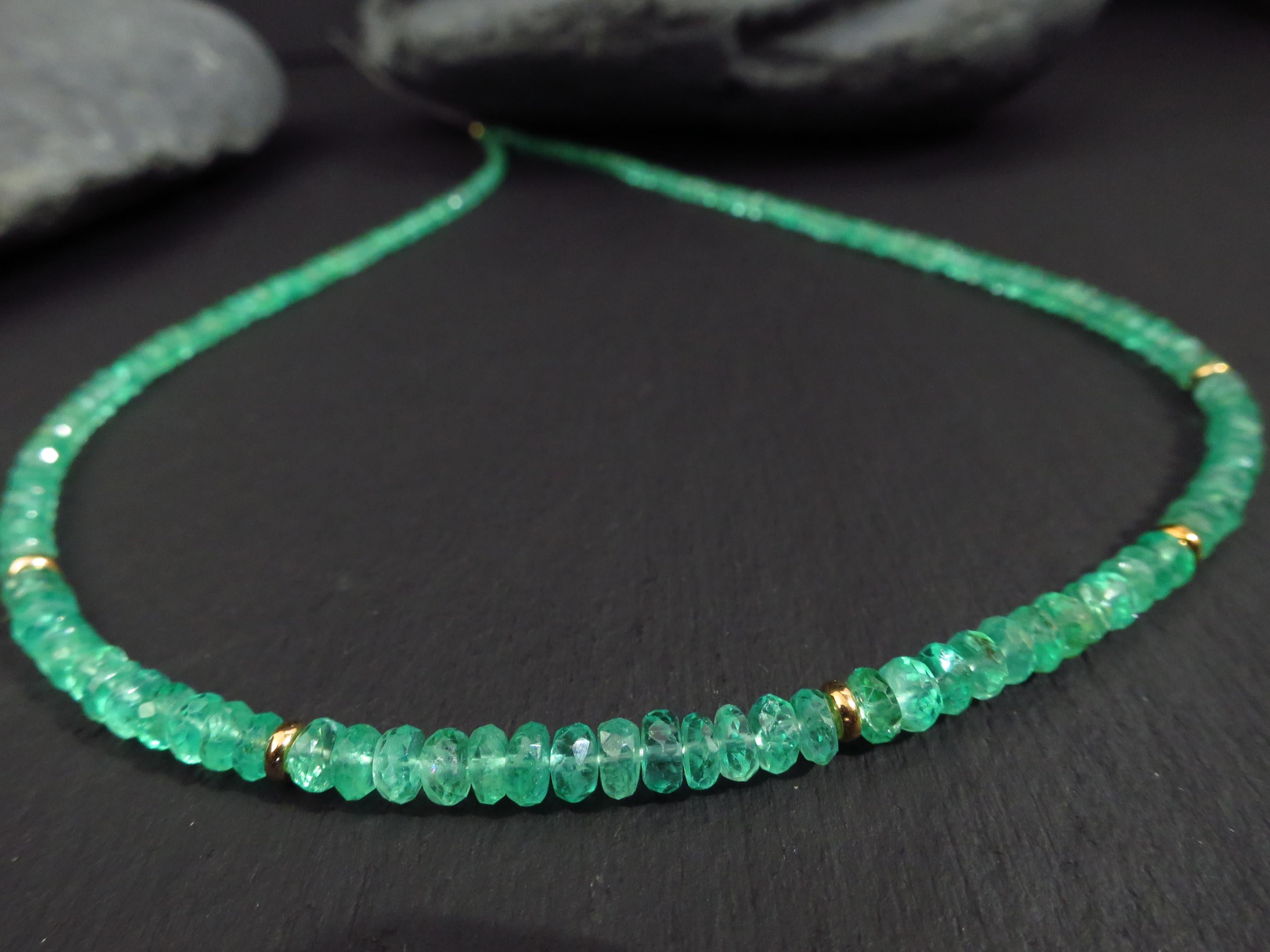 Smaragd Kette Kolumbien 9 Karat Gold Verschluss