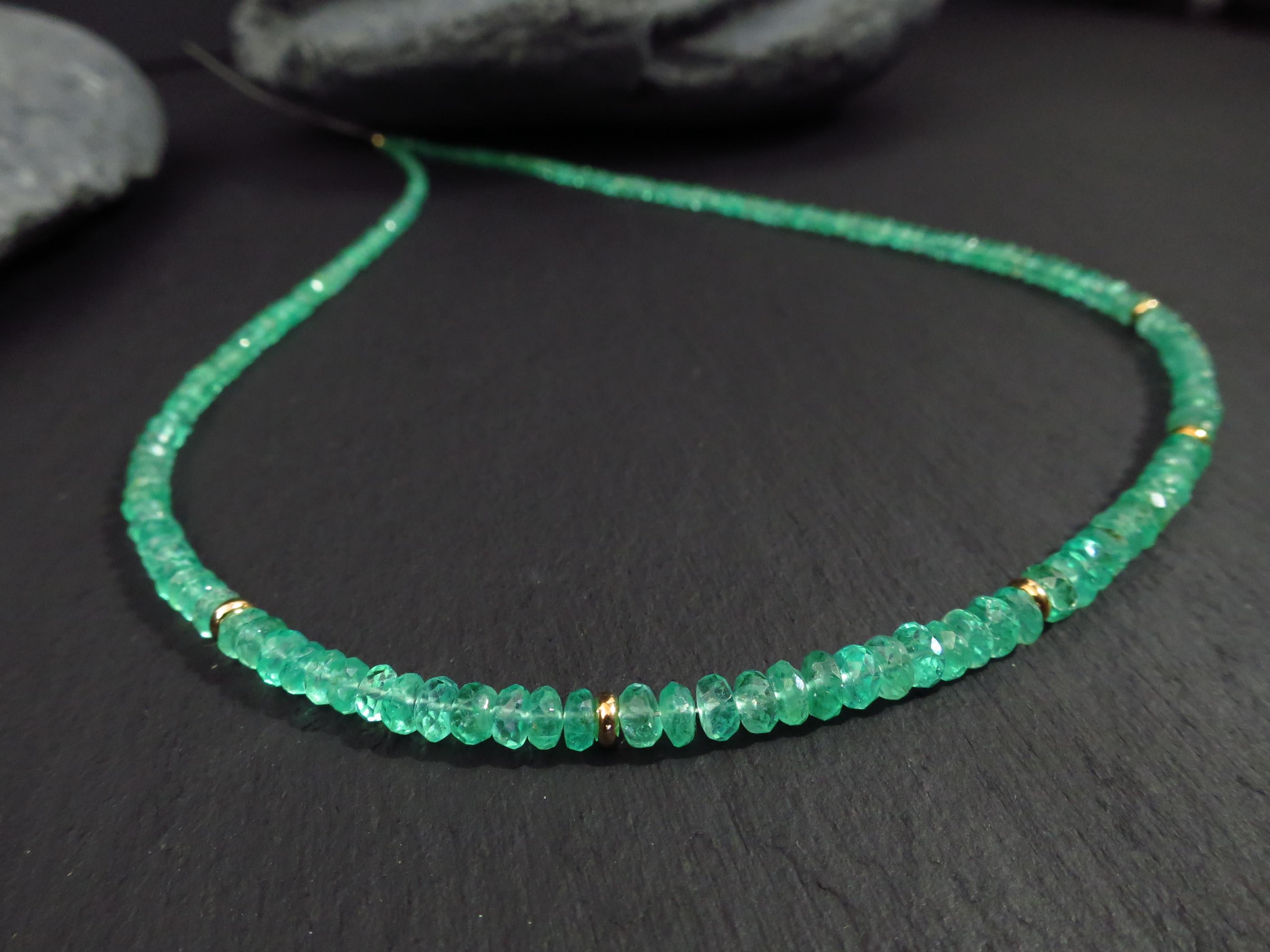 Smaragd Kette Kolumbien 9 Karat Gold Verschluss