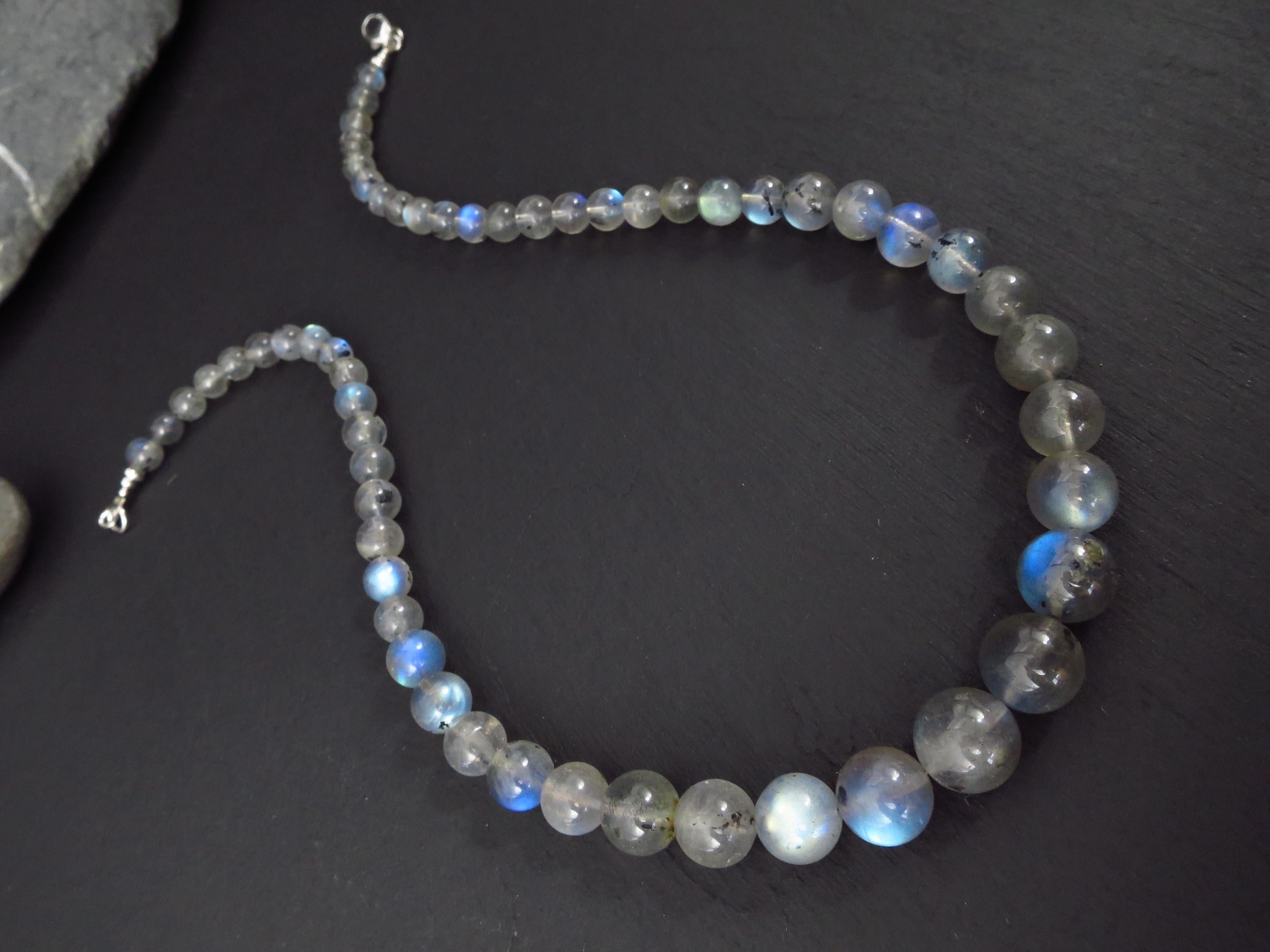 Labradorit Kette 48cm Edelstein Kugelkette