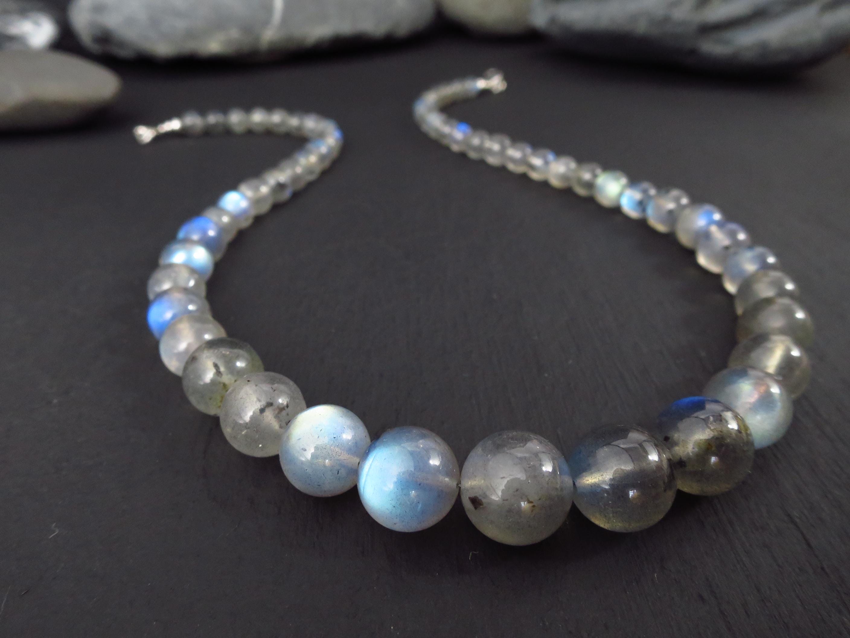 Labradorit Kette 48cm Edelstein Kugelkette