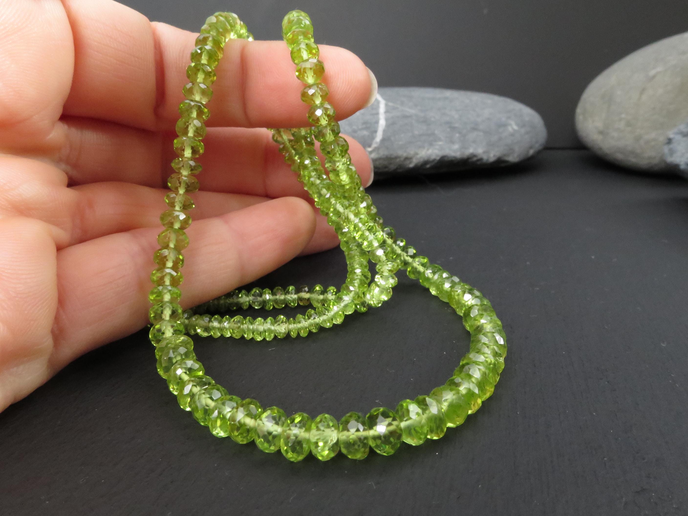 Peridot Kette grün 46cm Edelsteinkette Sterling Silber