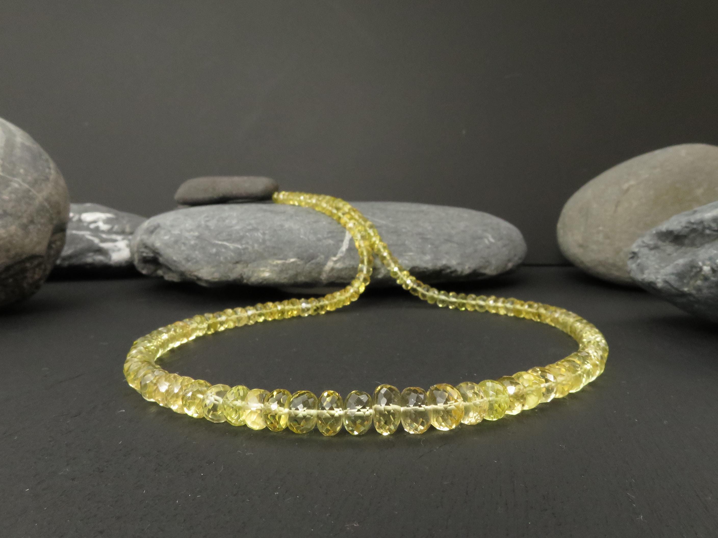 Heliodor Kette Goldberyll 108ct gelb Edelsteinkette