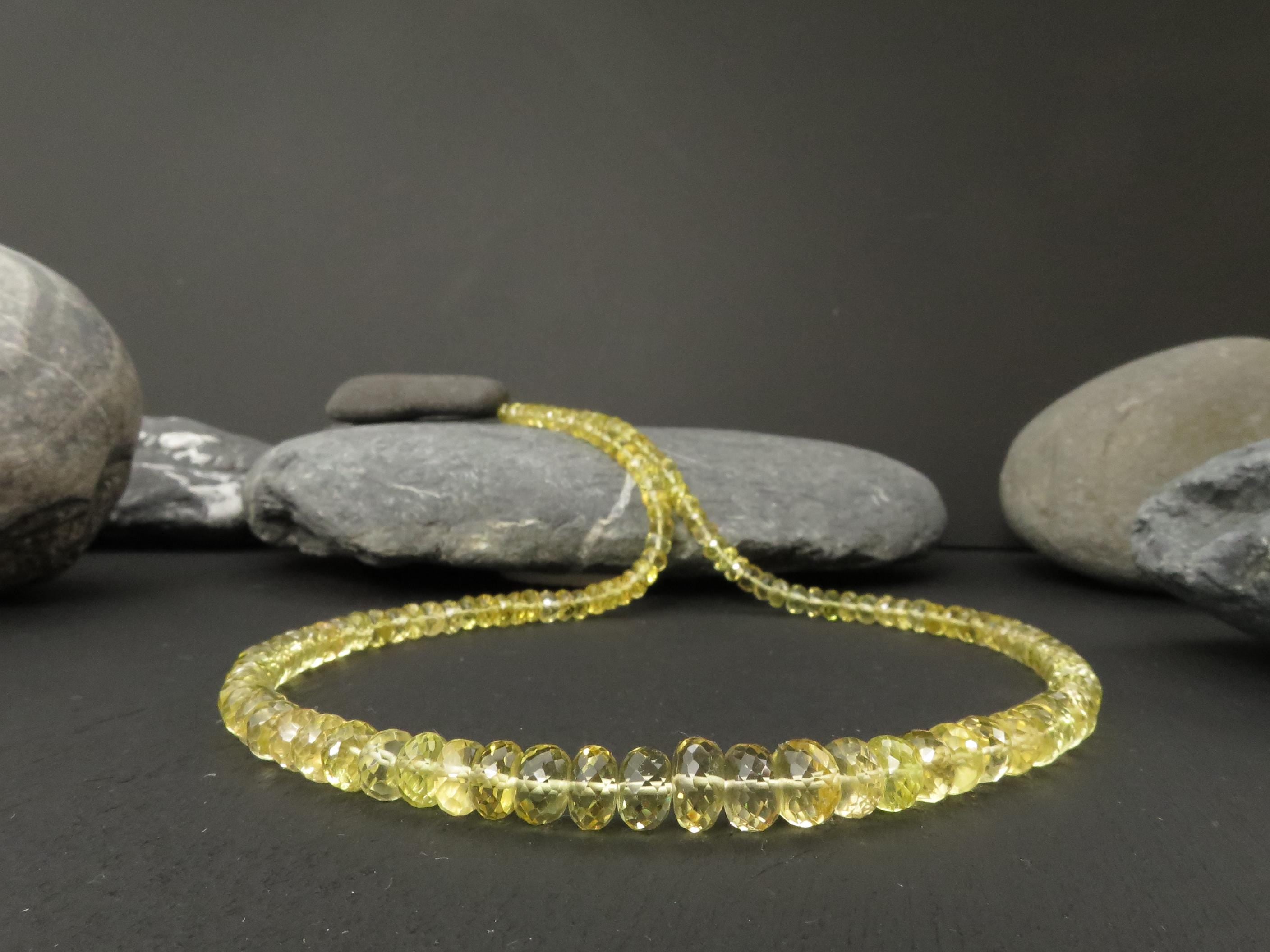 Heliodor Kette Goldberyll 108ct gelb Edelsteinkette