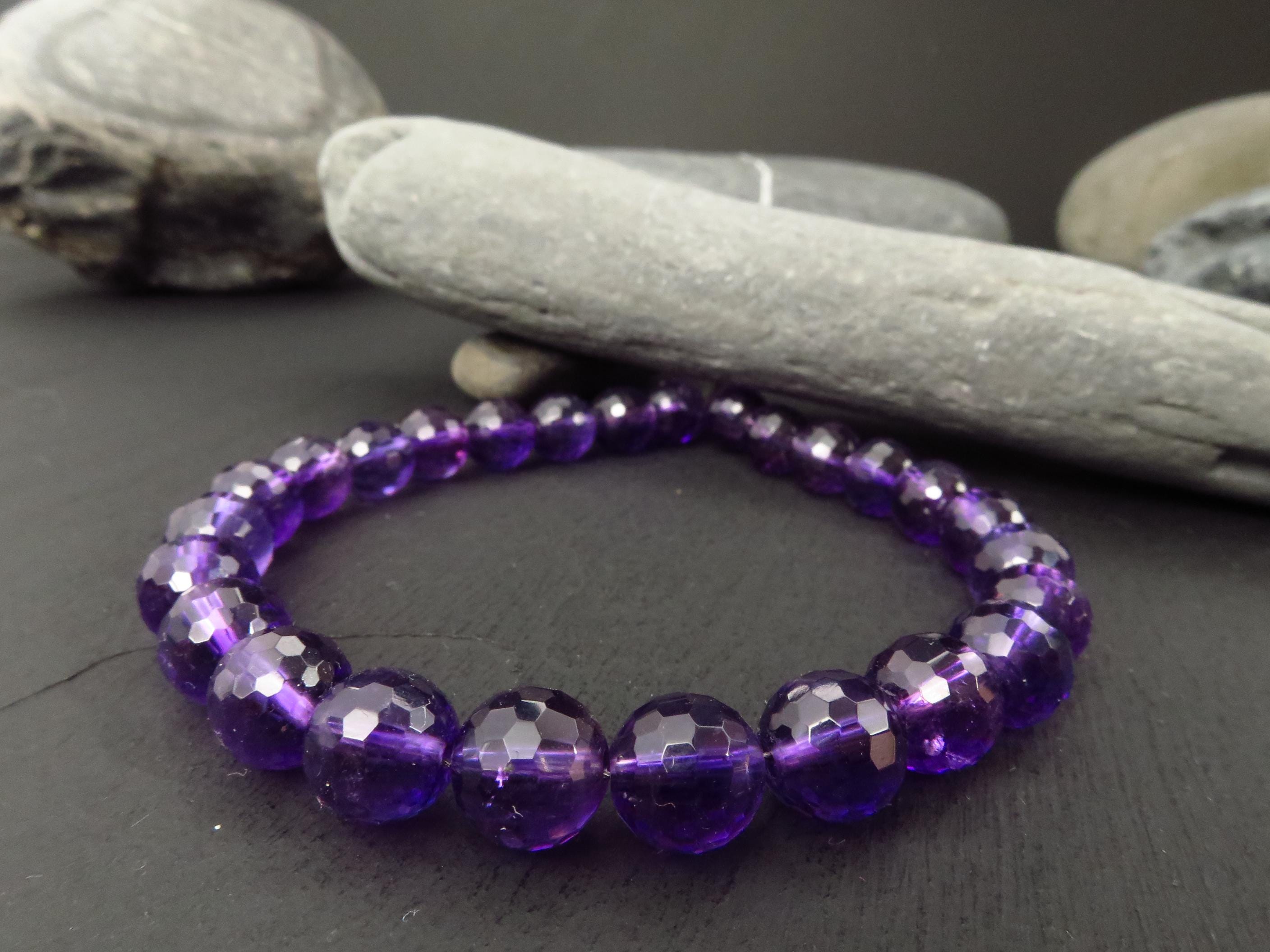 Amethyst lila Edelstein Armband Sterling Silber