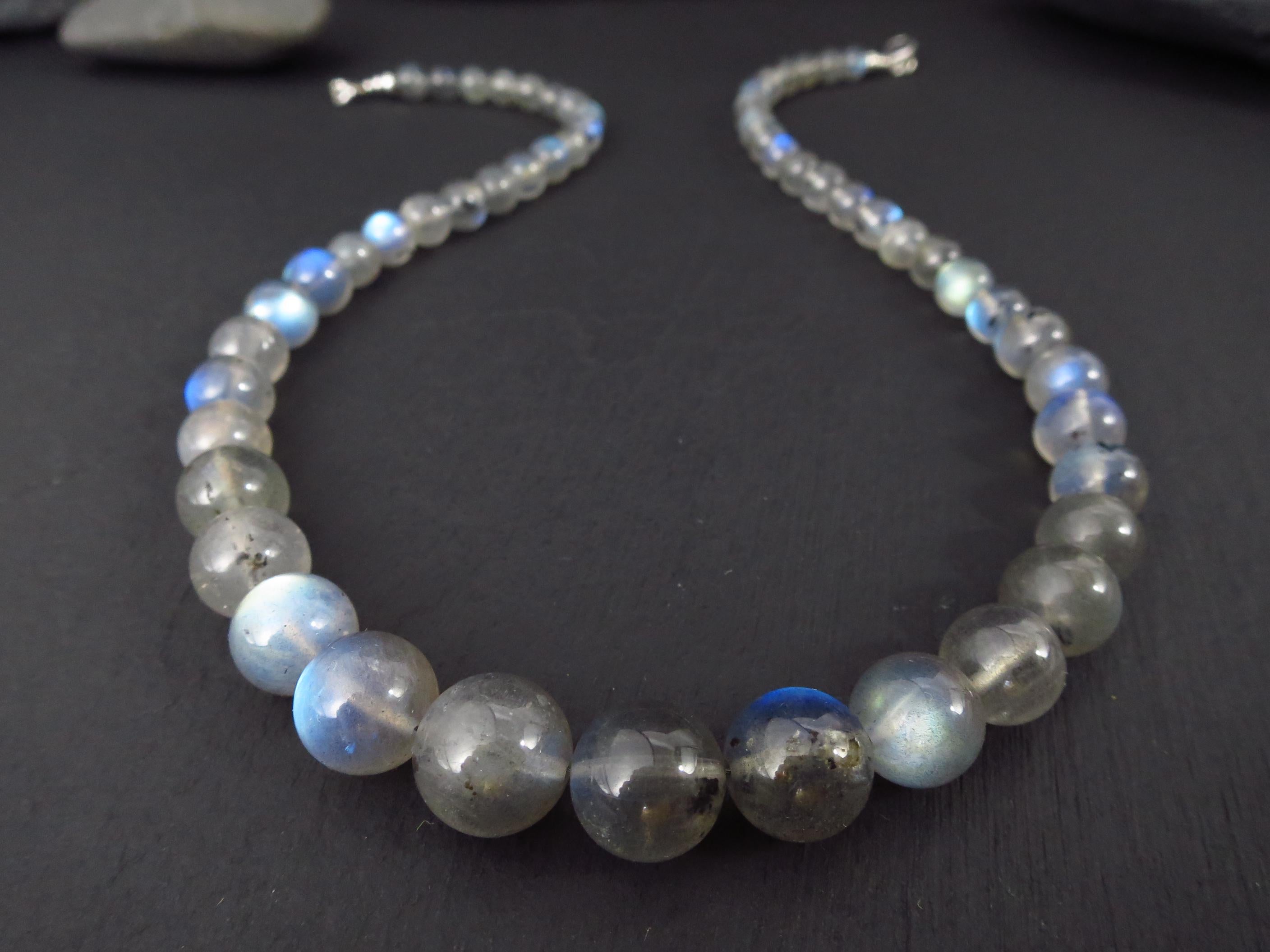 Labradorit Kette 48cm Edelstein Kugelkette