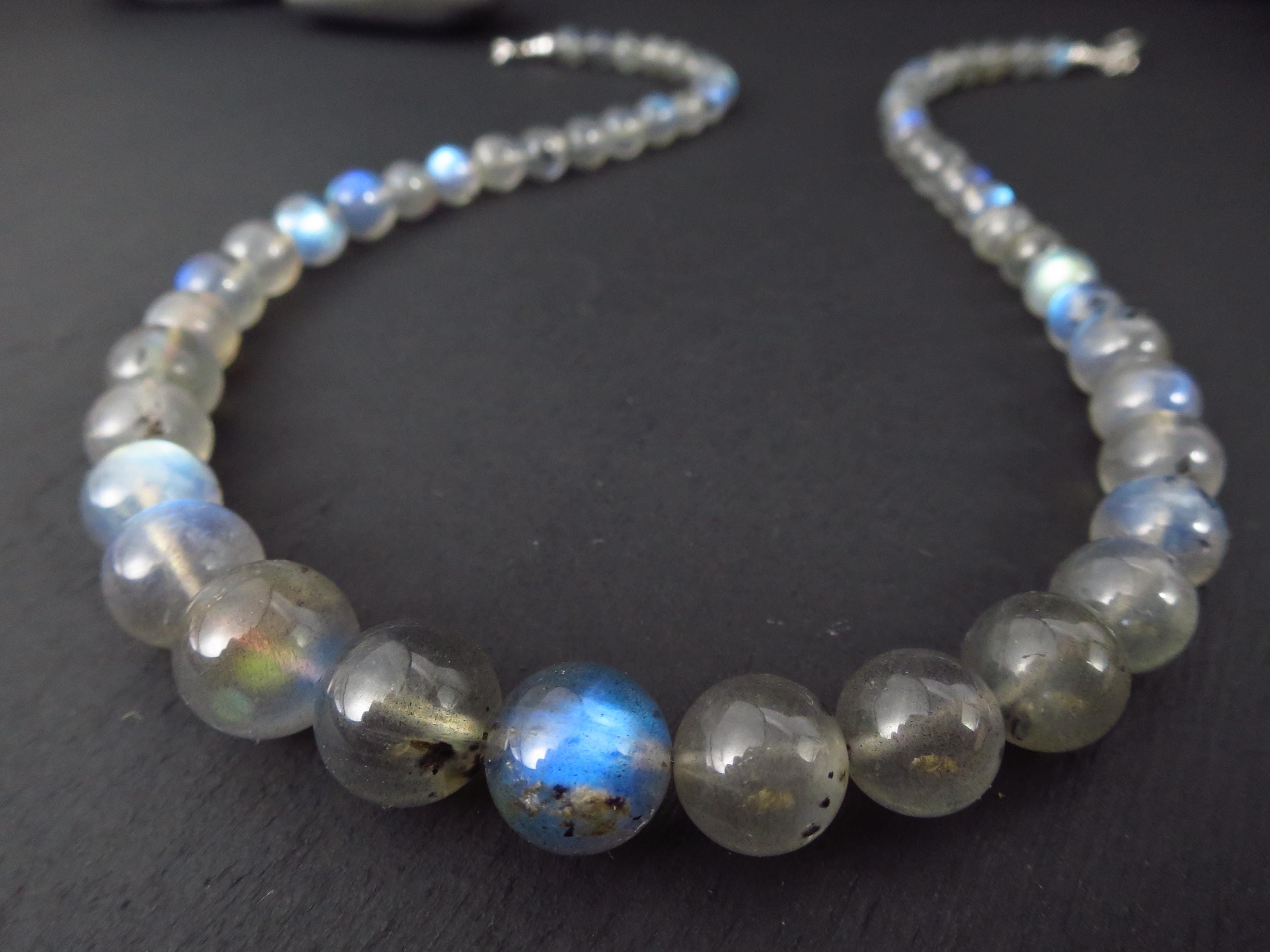 Labradorit Kette 48cm Edelstein Kugelkette