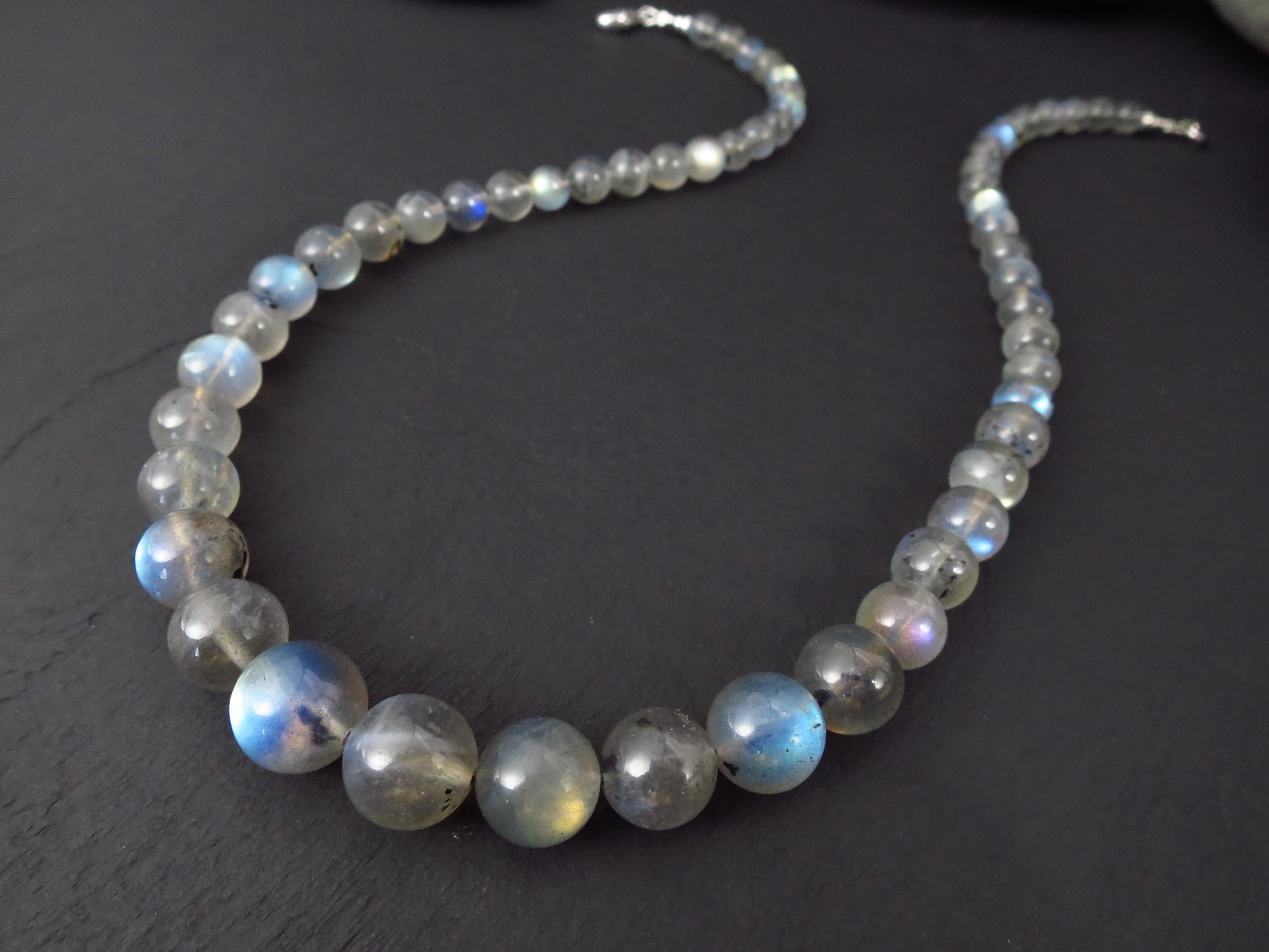 Labradorit Kette 48cm Edelstein Kugelkette