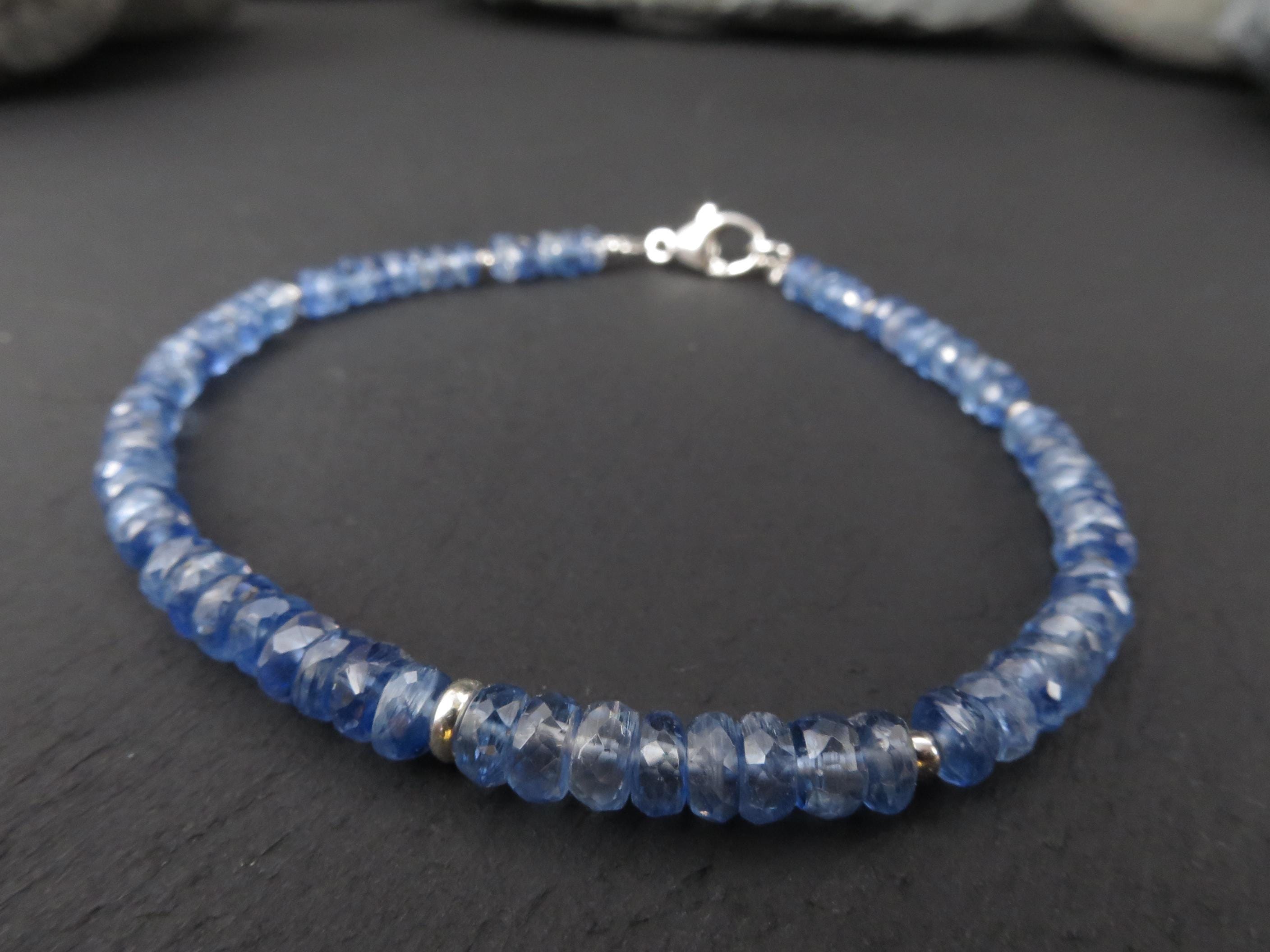 Kyanit Armband facettiert 19cm blaues Edelsteinarmband