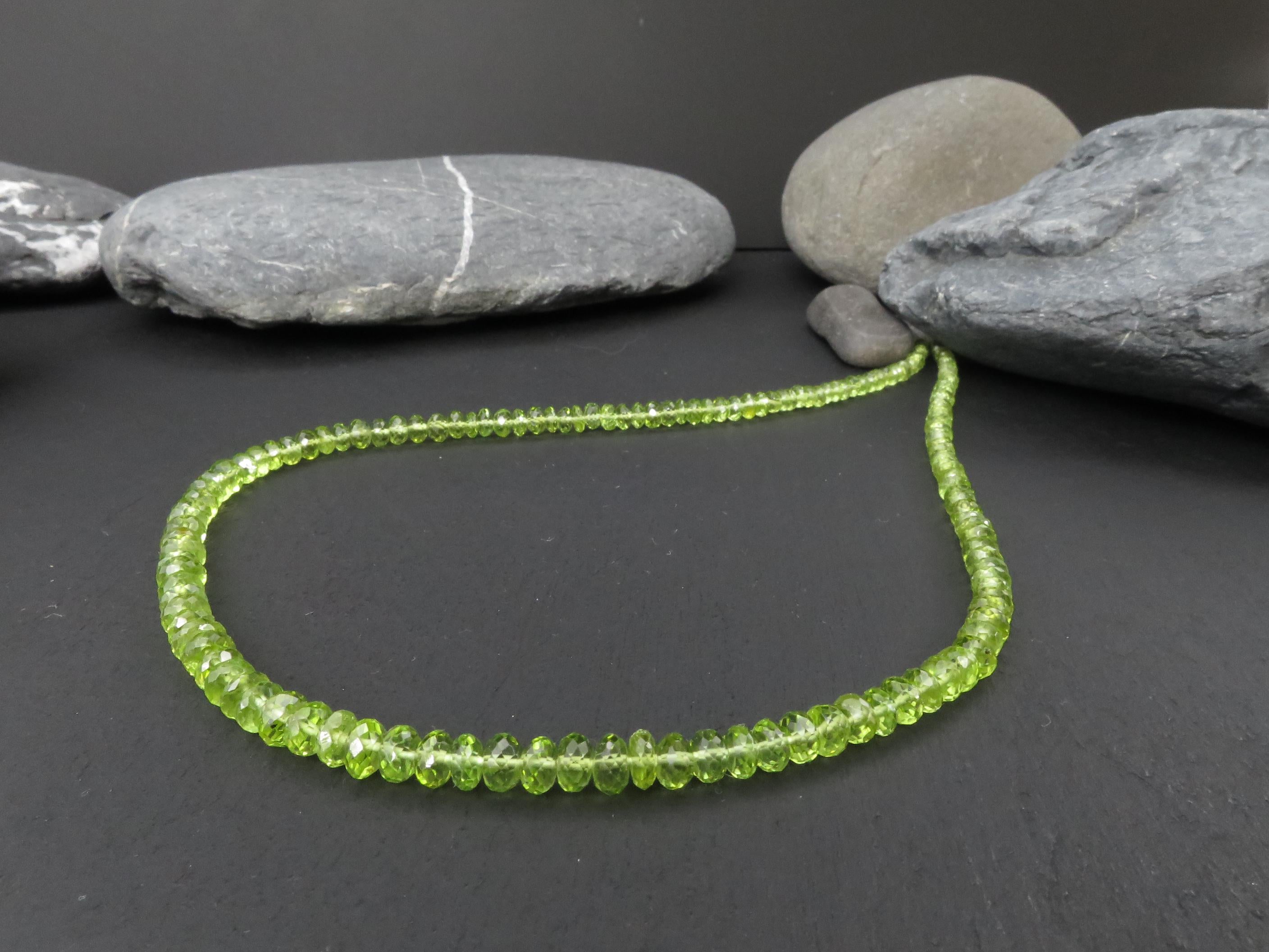Peridot Kette grün 46cm Edelsteinkette Sterling Silber