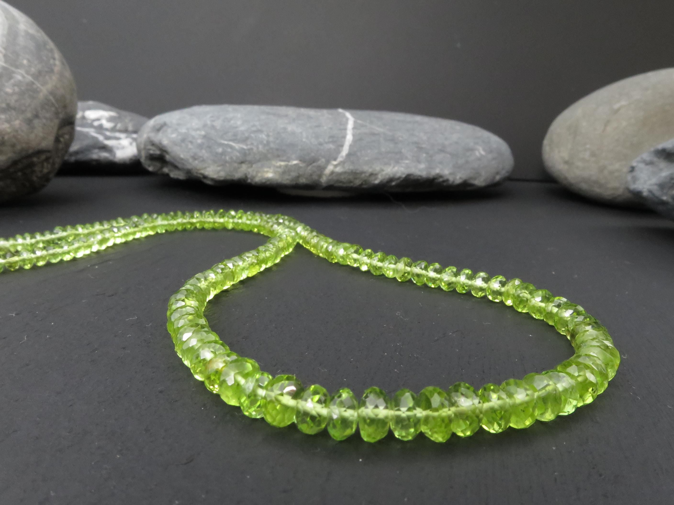 Peridot Kette grün 46cm Edelsteinkette Sterling Silber