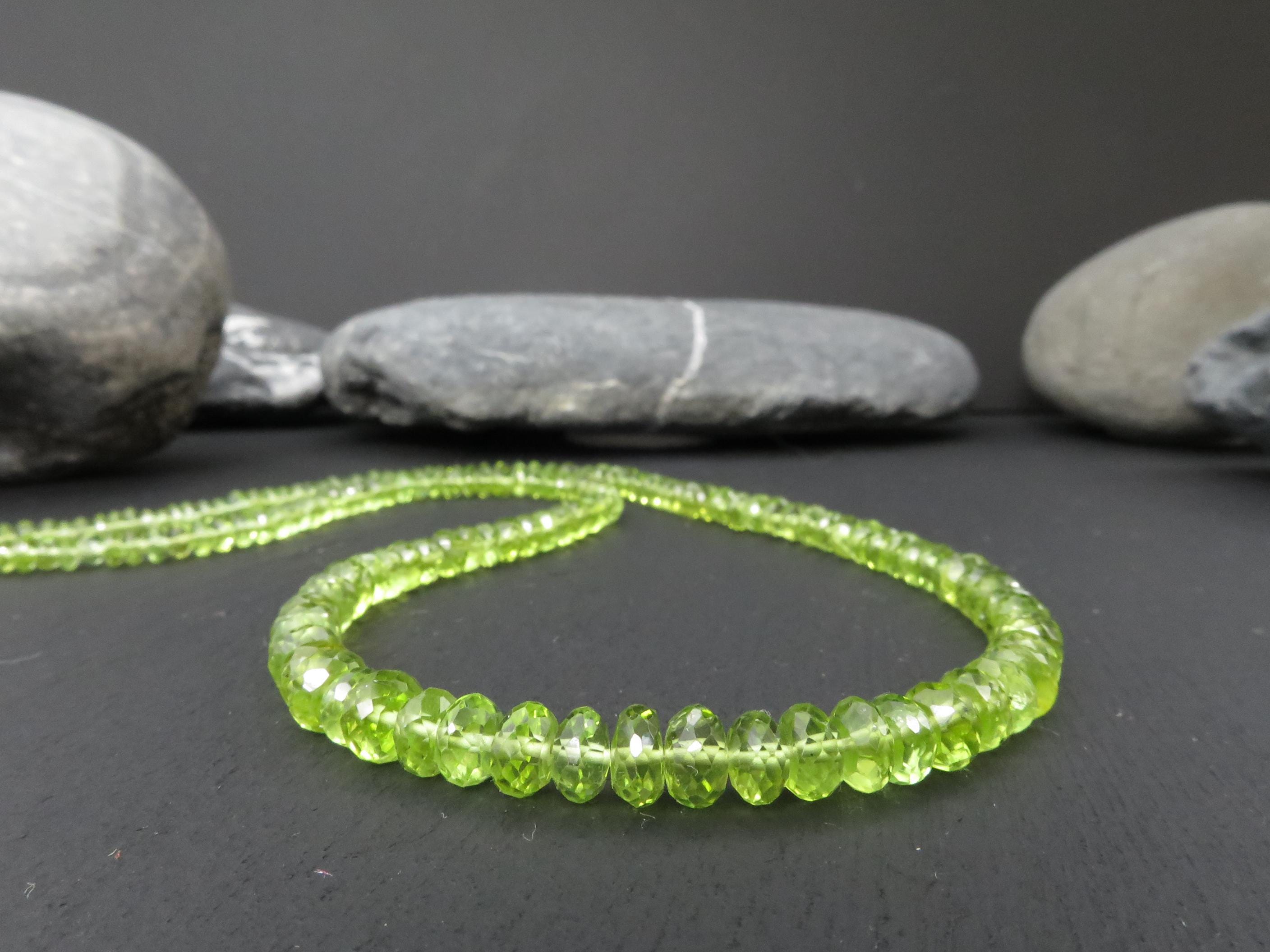 Peridot Kette grün 46cm Edelsteinkette Sterling Silber