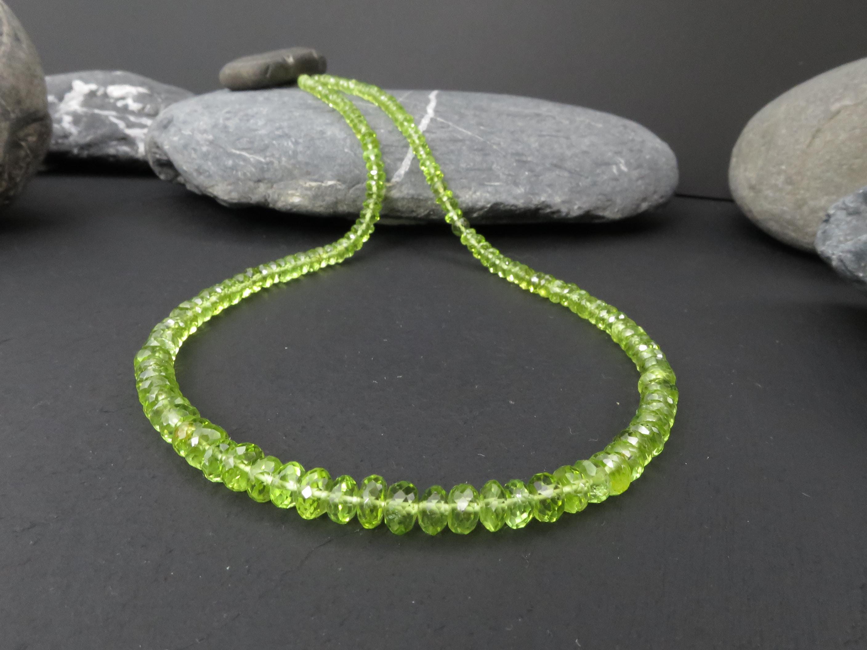 Peridot Kette grün 46cm Edelsteinkette Sterling Silber
